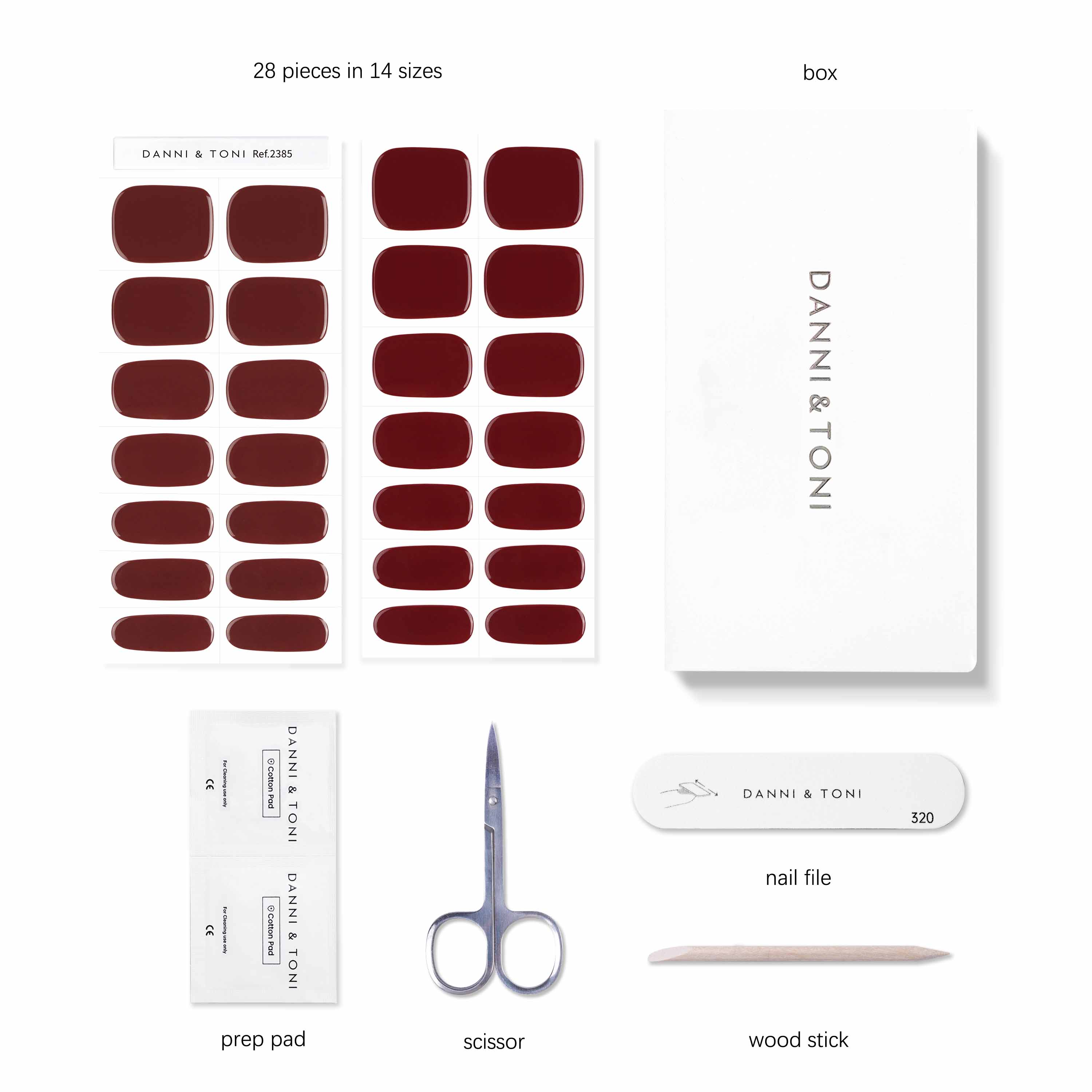Velvet Rouge Luxury Semi Cured Gel Nail Strips | Ruby Reverie - 2385