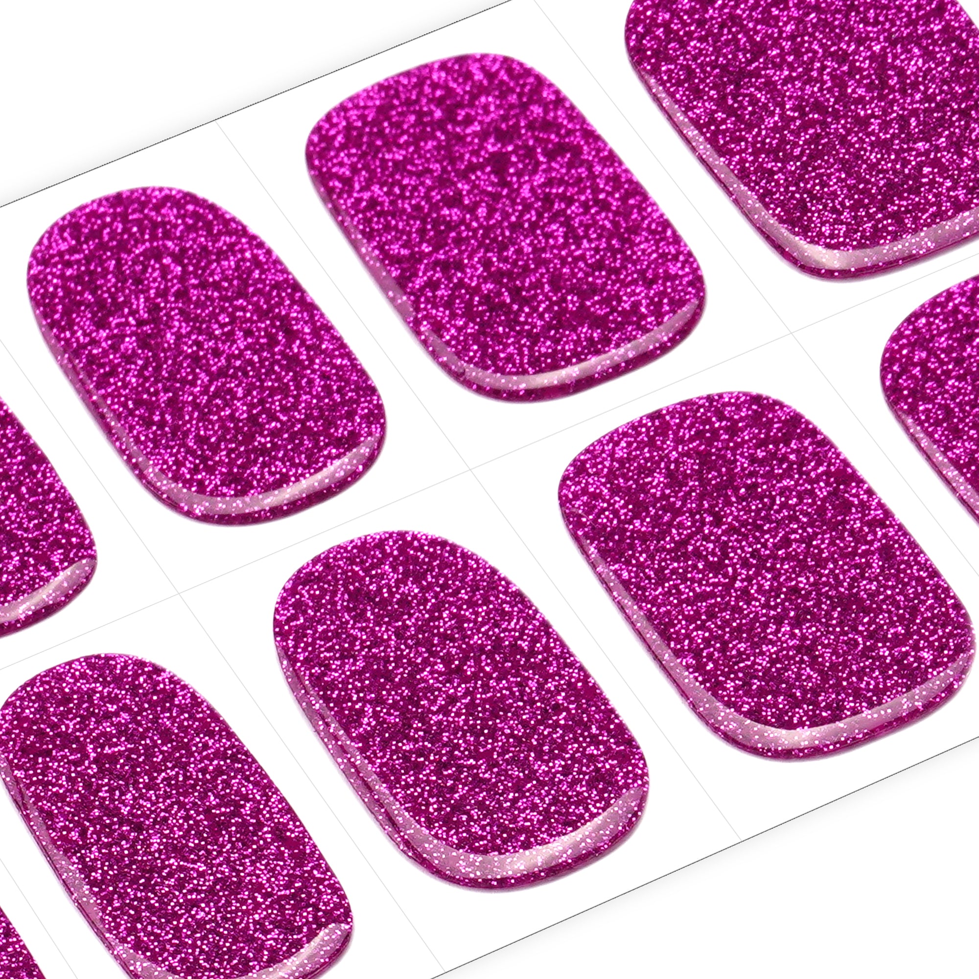 Dazzling Purple Glitter Semi-Cured Gel Nail Strips | Royal Sparkle - 2645