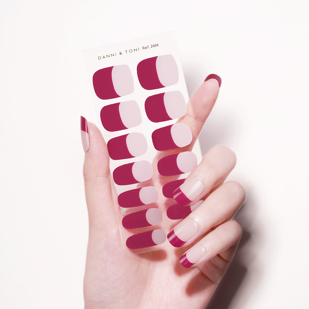 Modern Rouge Dual-Tone Semi Cured Gel Nail Strips | Ethereal Beauty - 2404