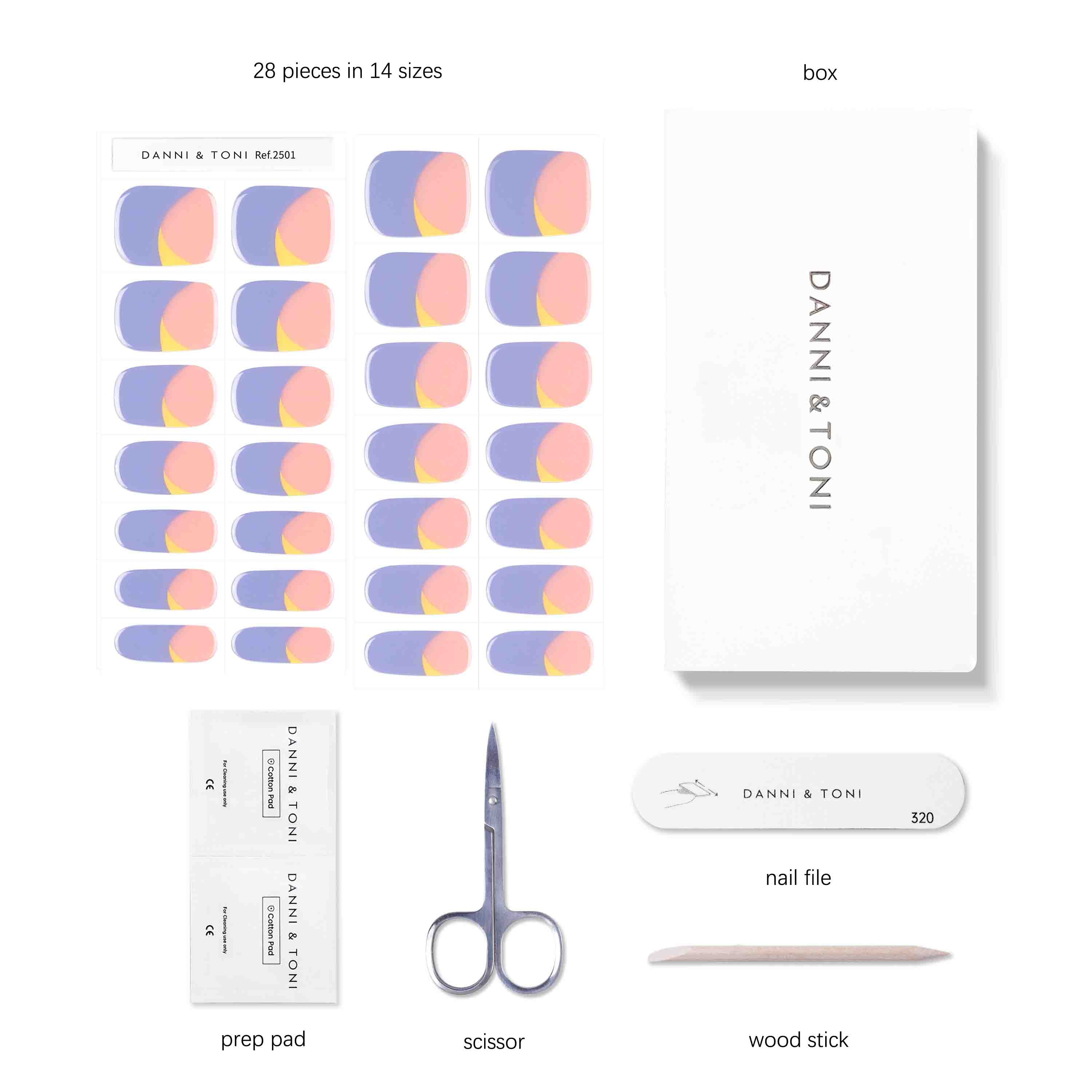 Sunset Serenity French Tip Semi Cured gel nail strips | Sunlit Serenity - 2501