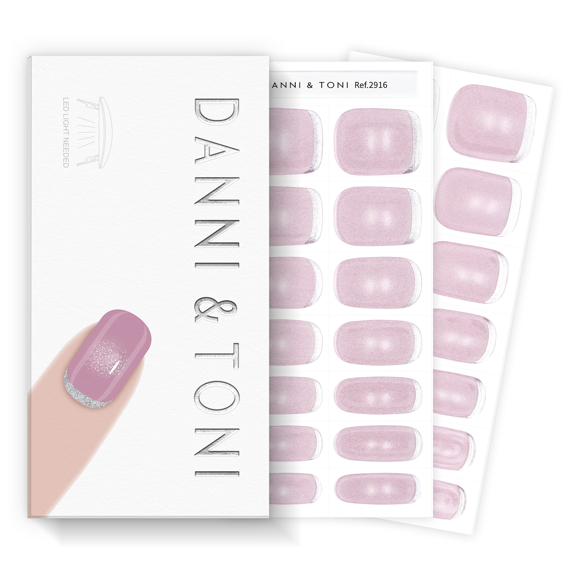 Lavender Chrome Gel Nail Strips with Mirror Shine Metallic Finish | Lilac Chrome-2916