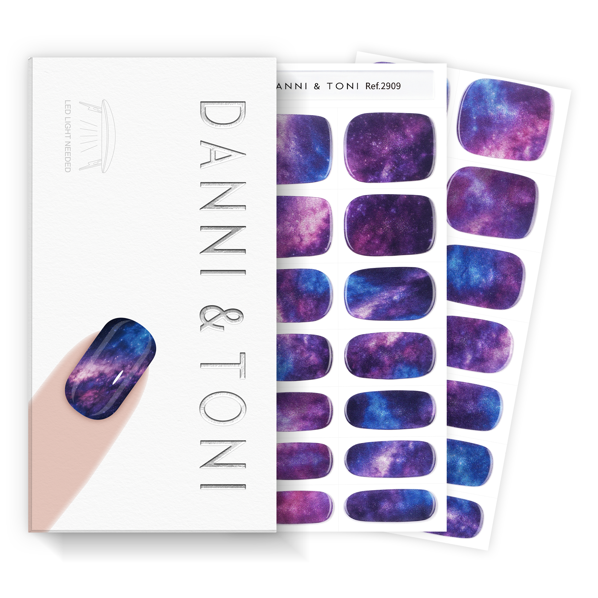 Galaxy Shimmer Gel Nail Strips with Cosmic Iridescent Glow | Cosmic Dream-2909