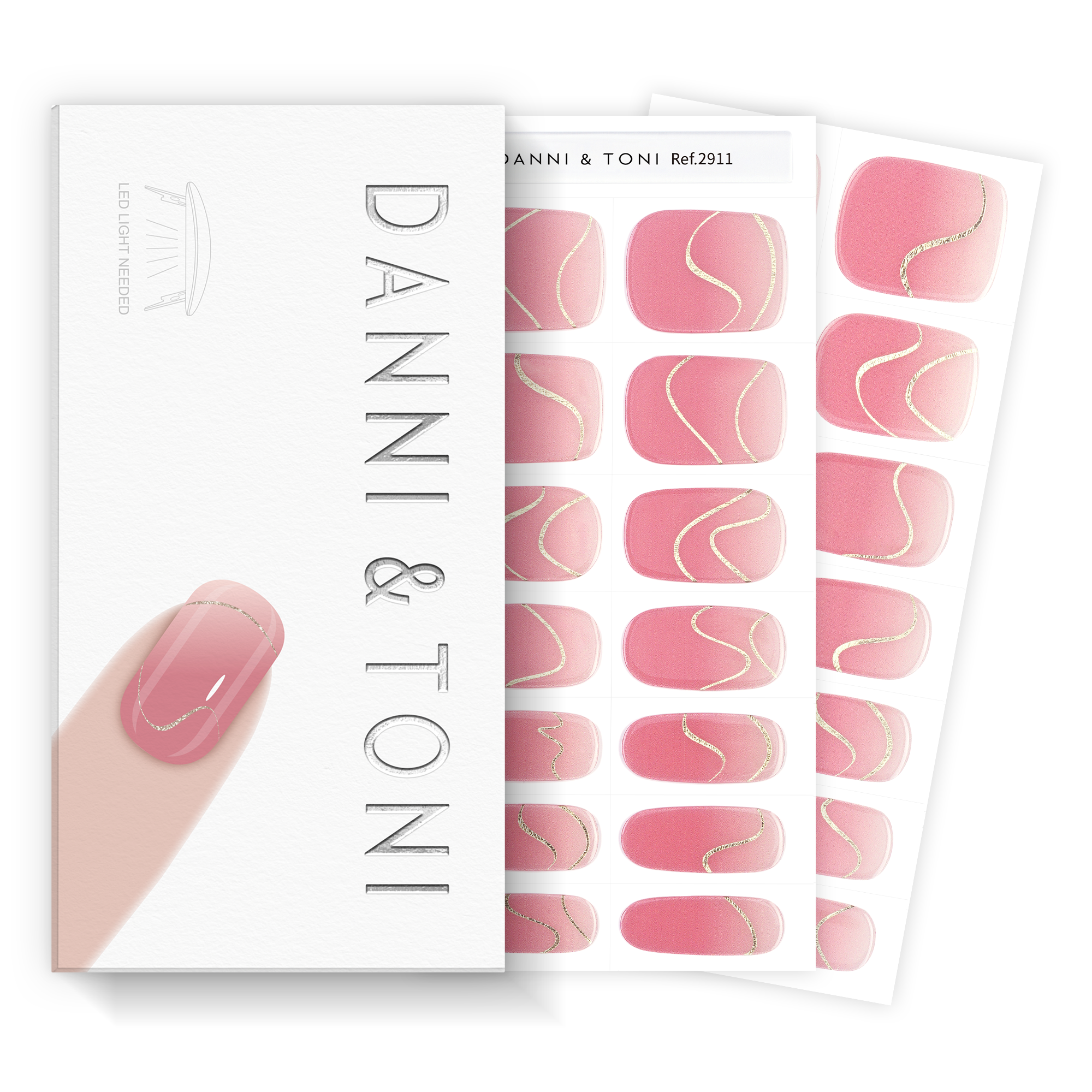 Playful Pink Swirl Gel Nail Strips with Glossy Retro Chic Finish | Pink Swirls-2911