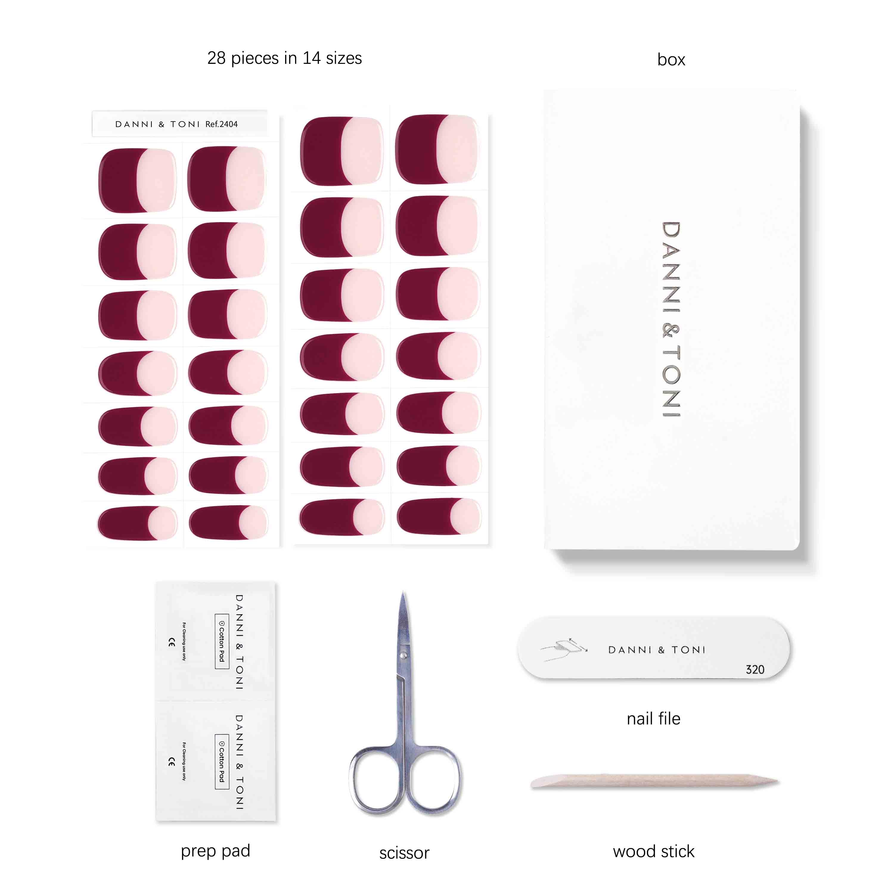 Modern Rouge Dual-Tone Semi Cured Gel Nail Strips | Ethereal Beauty - 2404