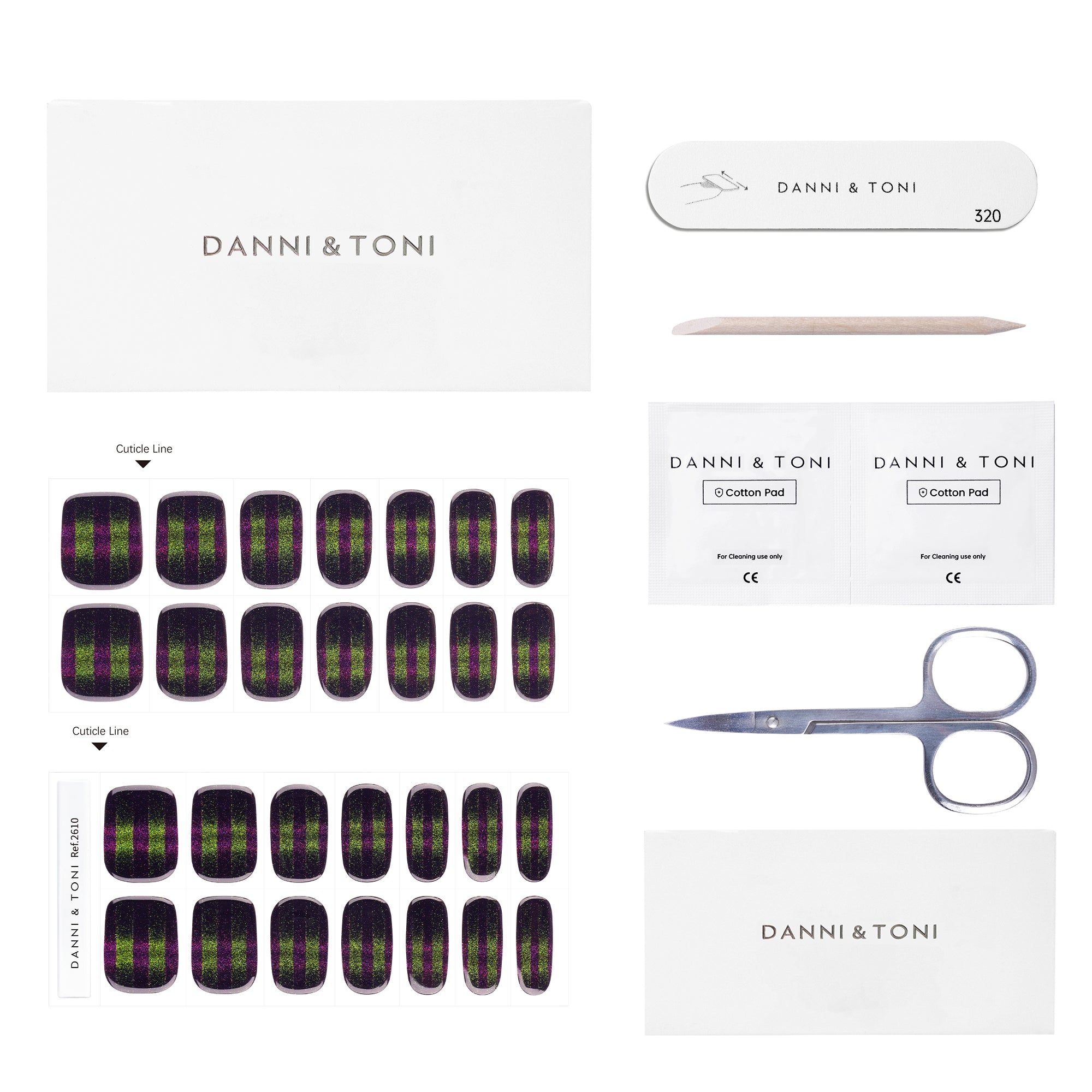 Stellar Night Semi-Cured Gel Nail Strips | Dark Allure - 2610