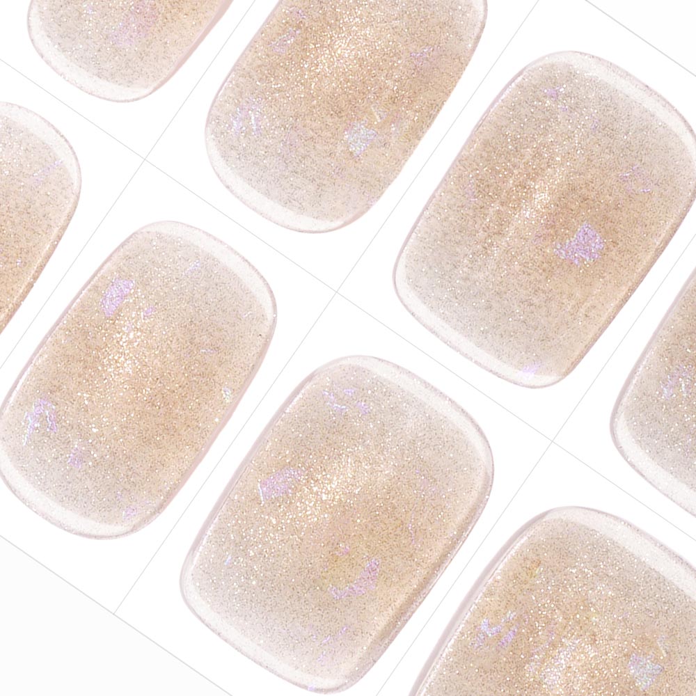 Champagne Shimmer Full-Coverage Semi Cured Gel Nail Strips | Chandelier - 2424