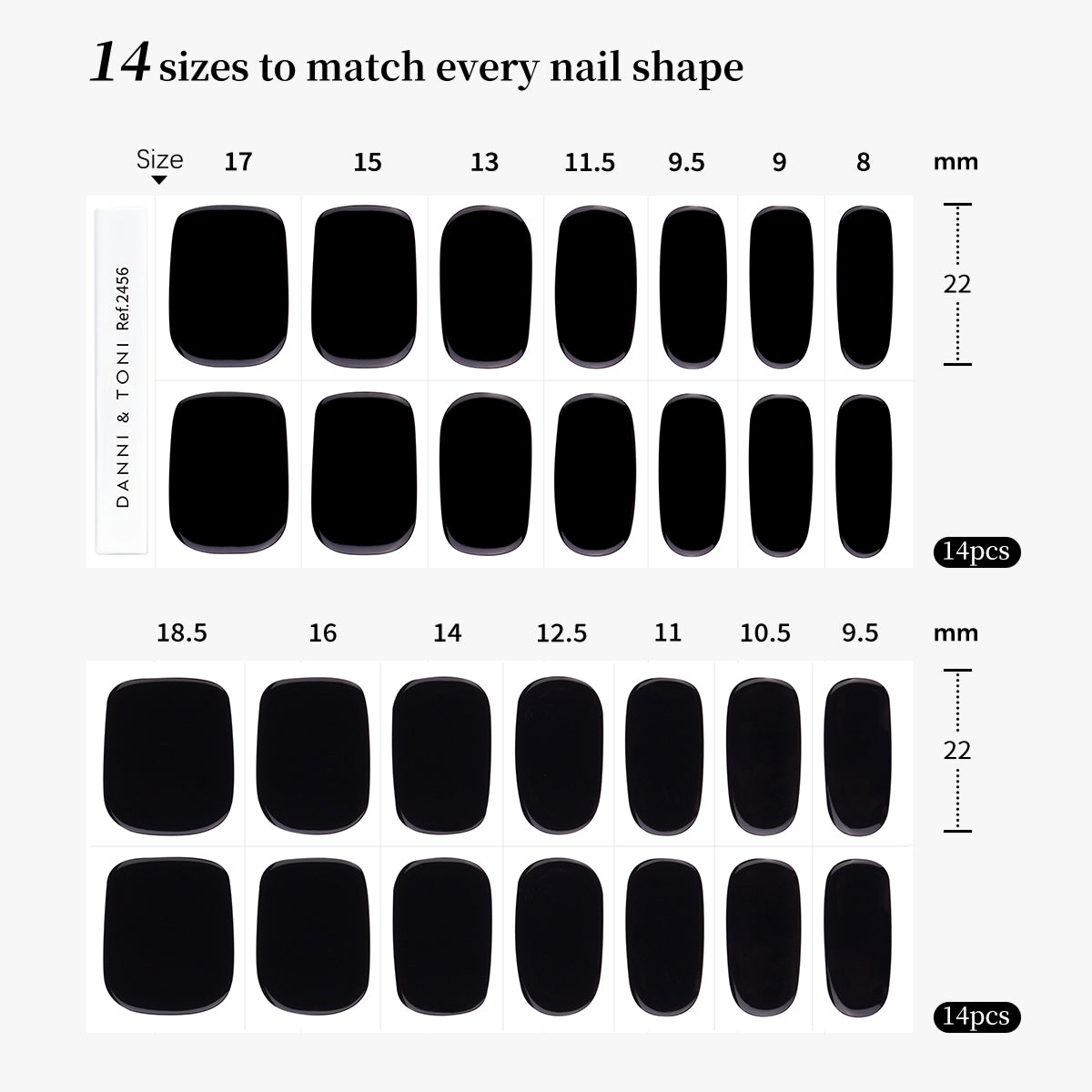 Luxurious Onyx Shine Long-Lasting Semi Cured Gel Nail Strips | Obsidian - 2456