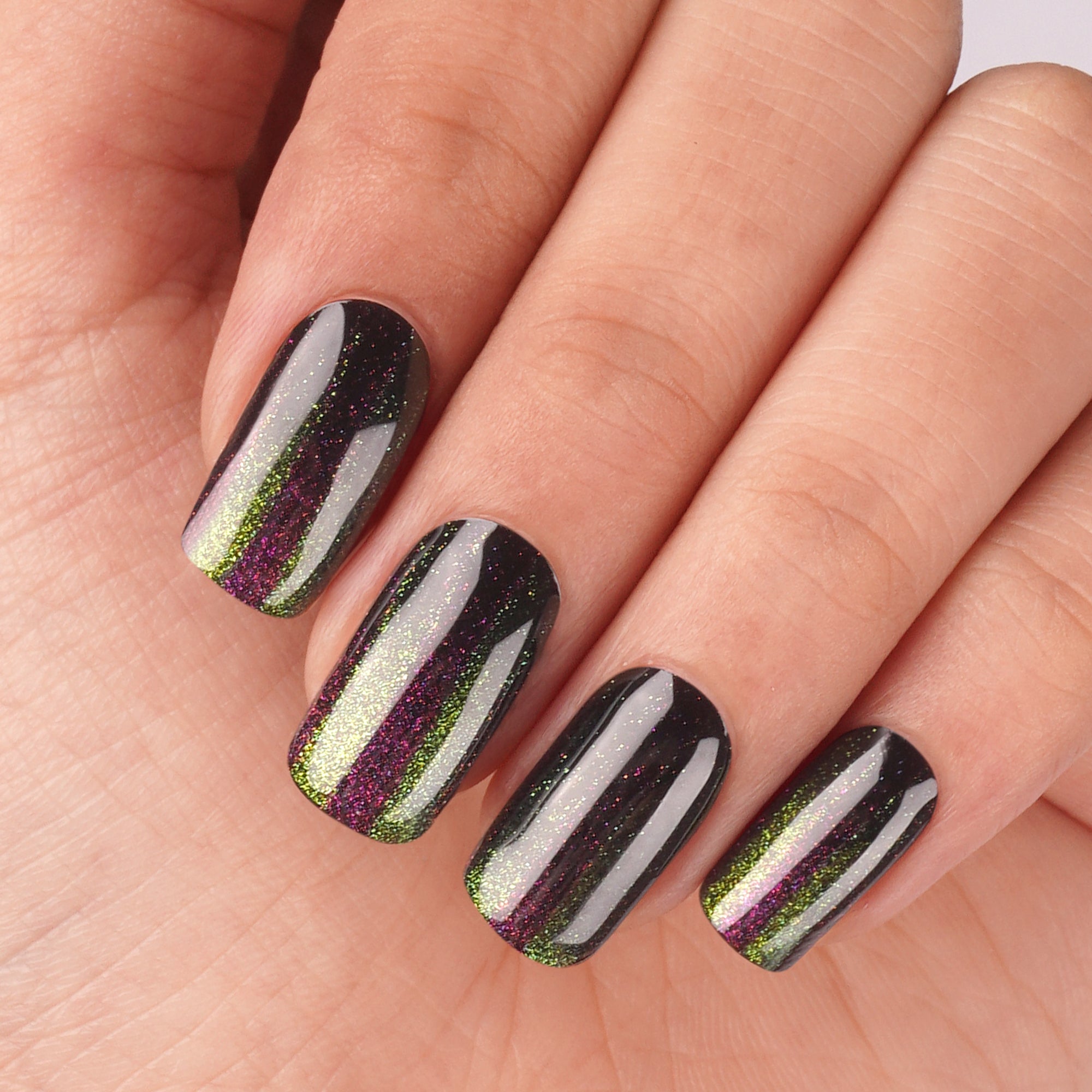 Stellar Night Semi-Cured Gel Nail Strips | Dark Allure - 2610