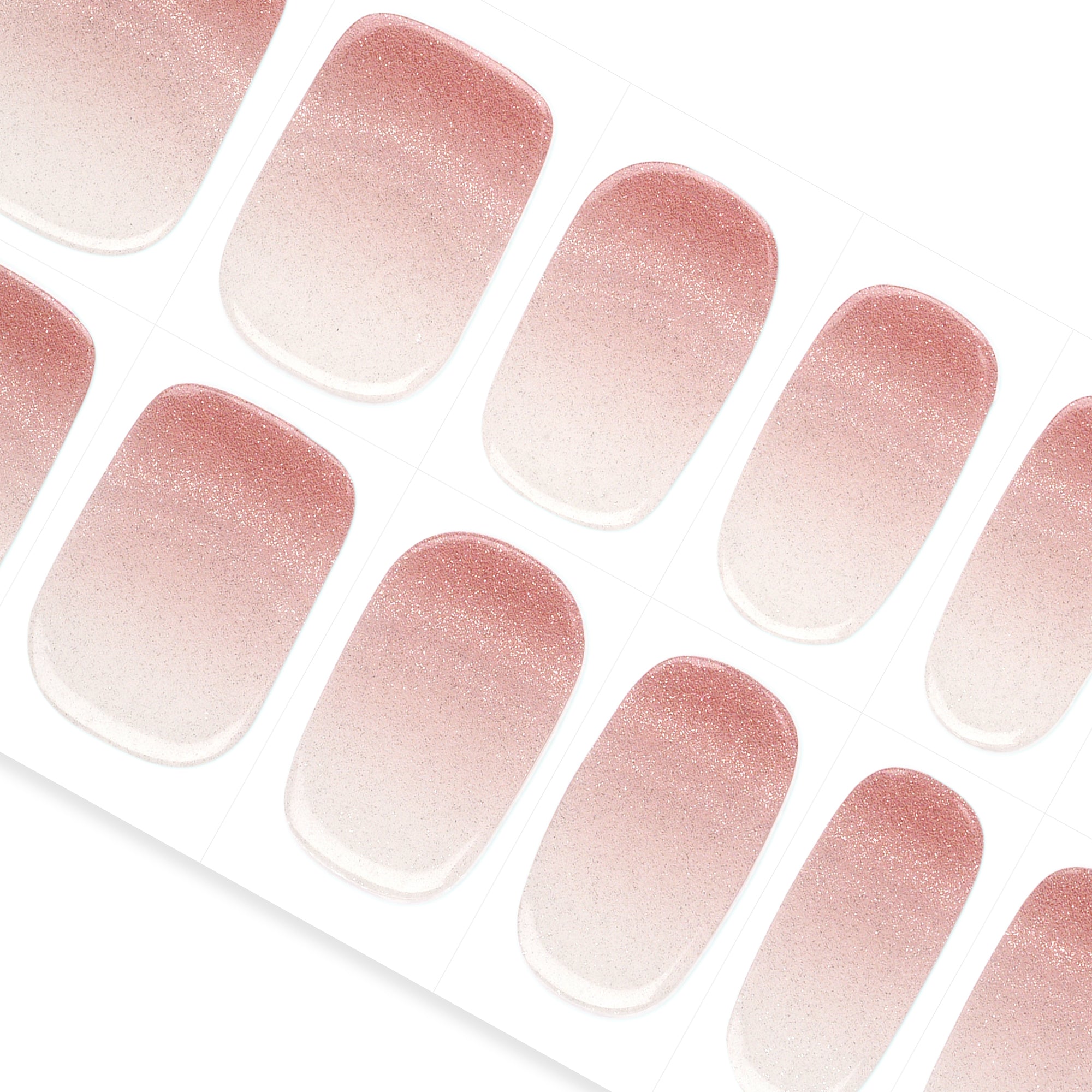 Elegant Shimmering Pink Semi-Cured Gel Nail Strips | Camille - 2548