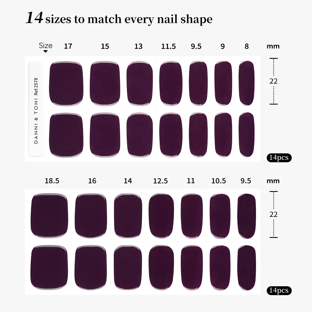 Deep Midnight Purple Semi-Cured Gel Nail Strips | Midnight Violet - 2578
