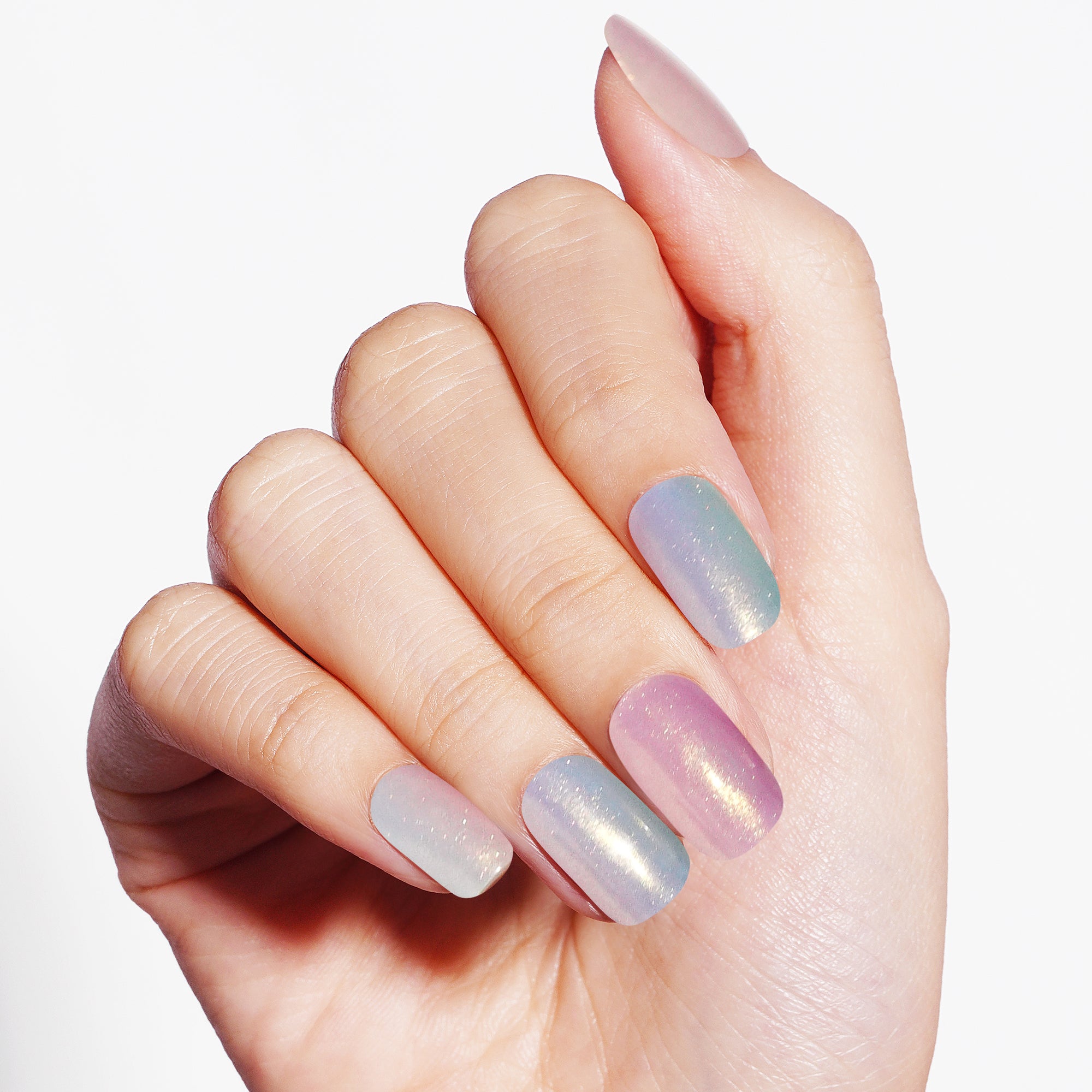 Iridescent Rainbow Gel Nail Strips with Dreamy Color Shift Shine | Magic Hues-2701
