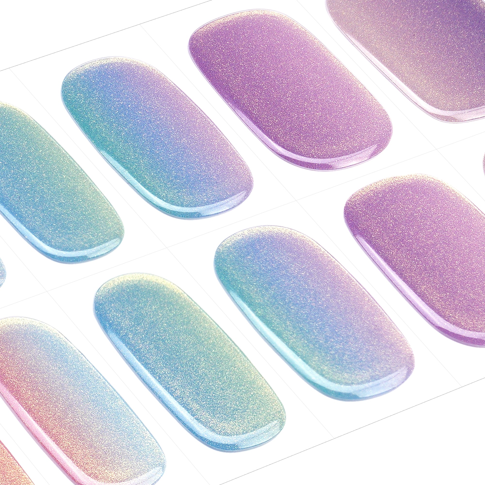 Iridescent Rainbow Gel Nail Strips with Dreamy Color Shift Shine | Magic Hues-2701