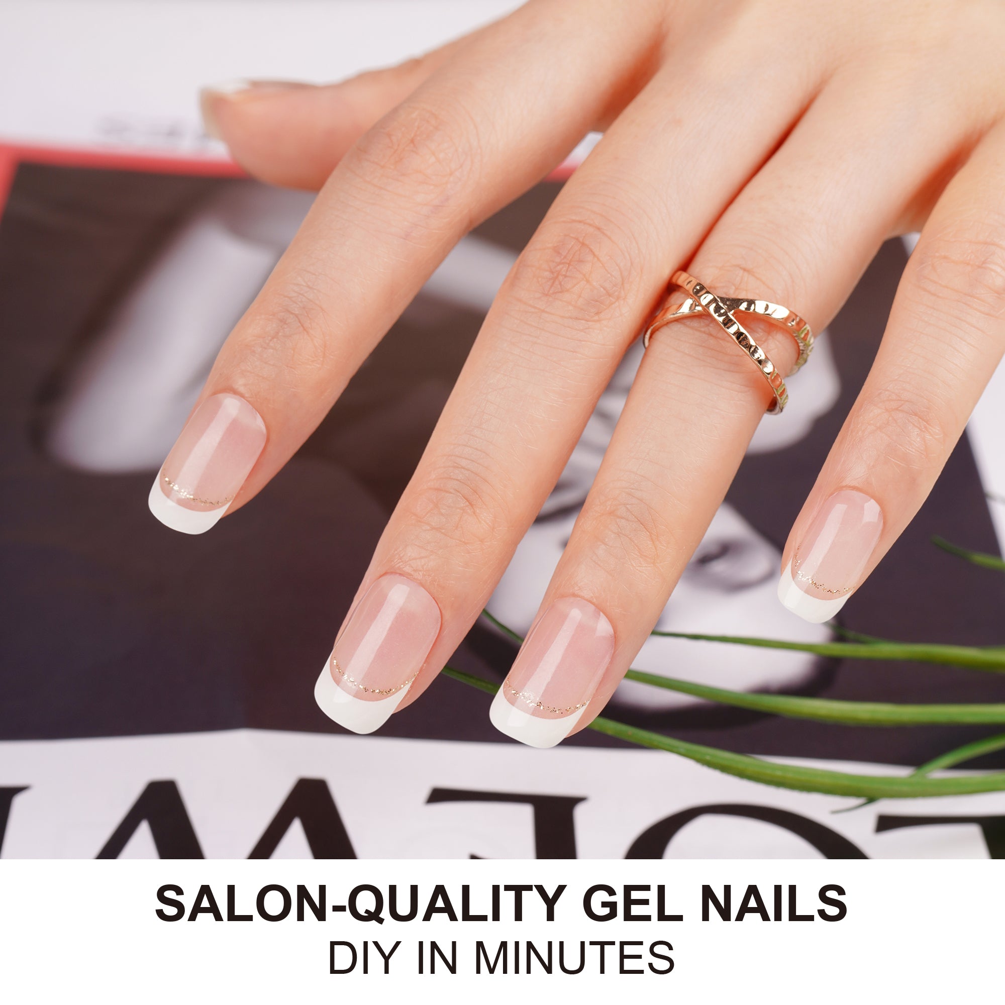 Modern Minimalist Semi-Cured Gel Nail Strips | Chic Line - 2753