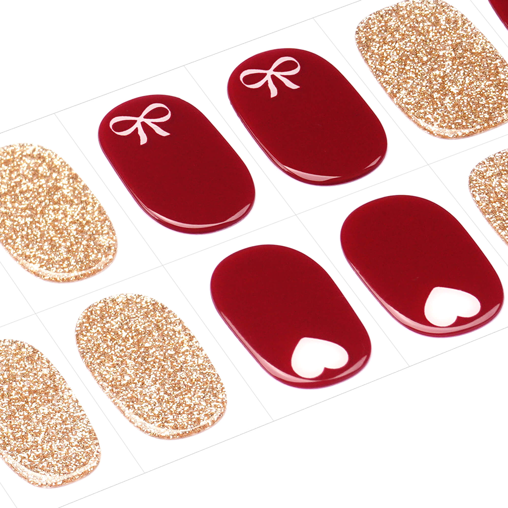 Glittery Love Kids Nail Wraps | Sparkle Hearts - 2788