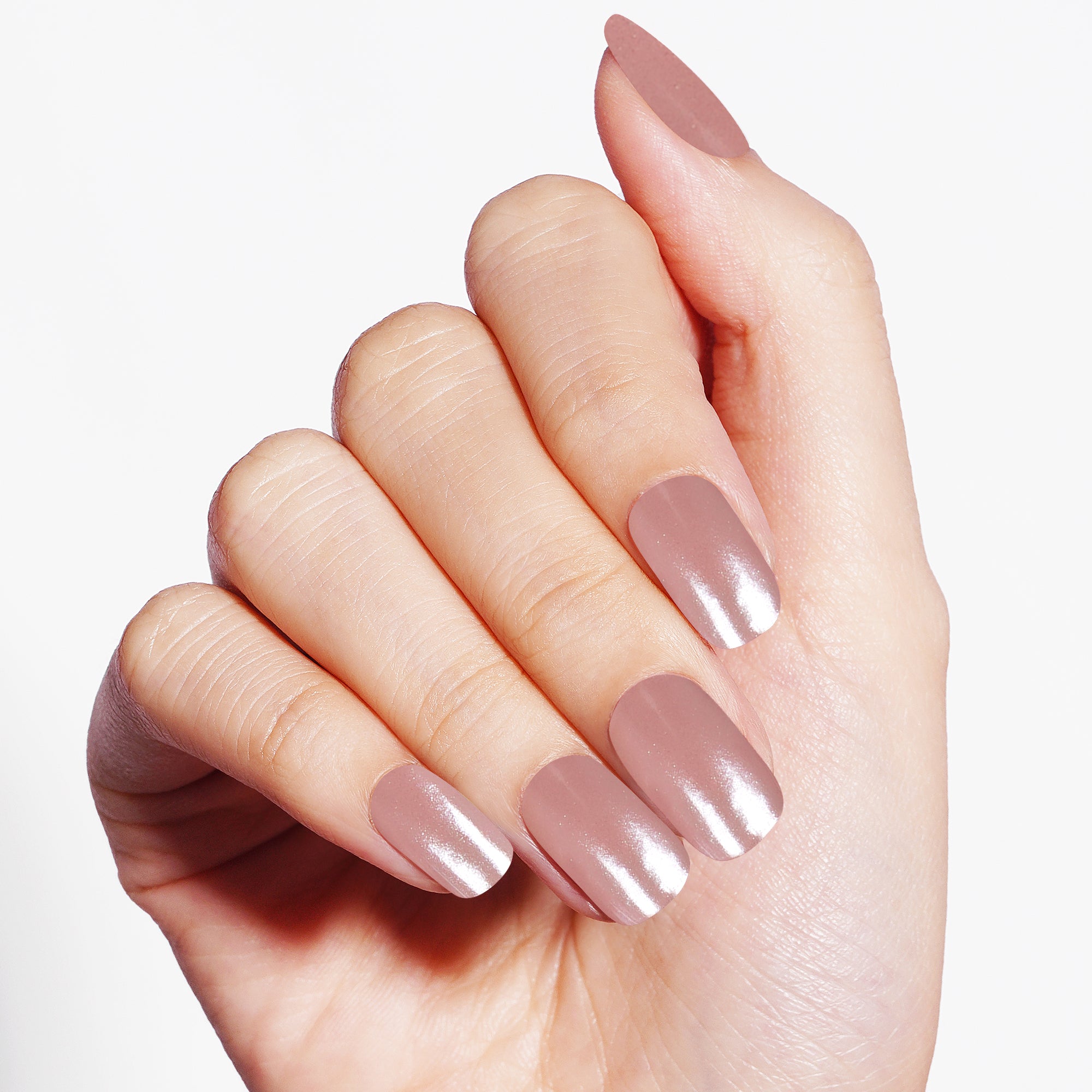 Warm Elegance with a Modern Glow Gel Nail Strips | Sepia Shine-2830