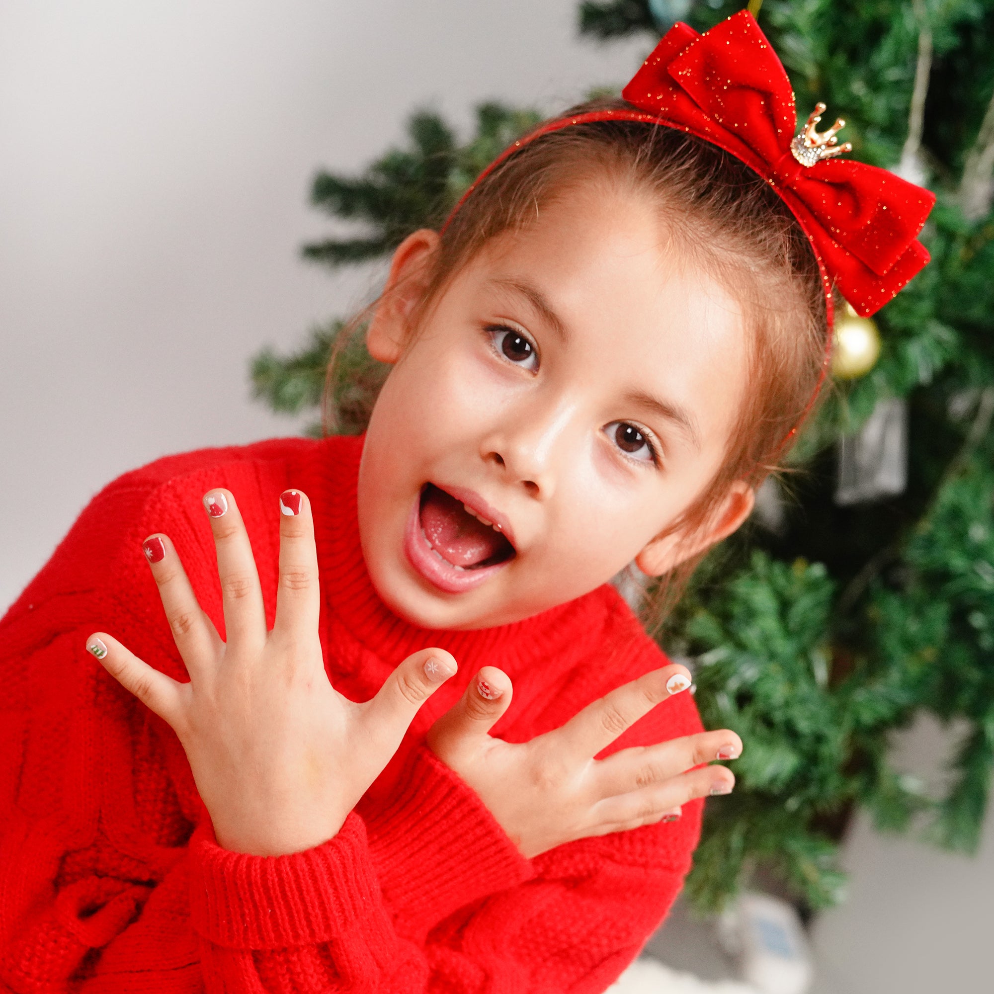 Festive Holiday Sparkle Kids’ Nail Wraps | Jingle & Glow-2854