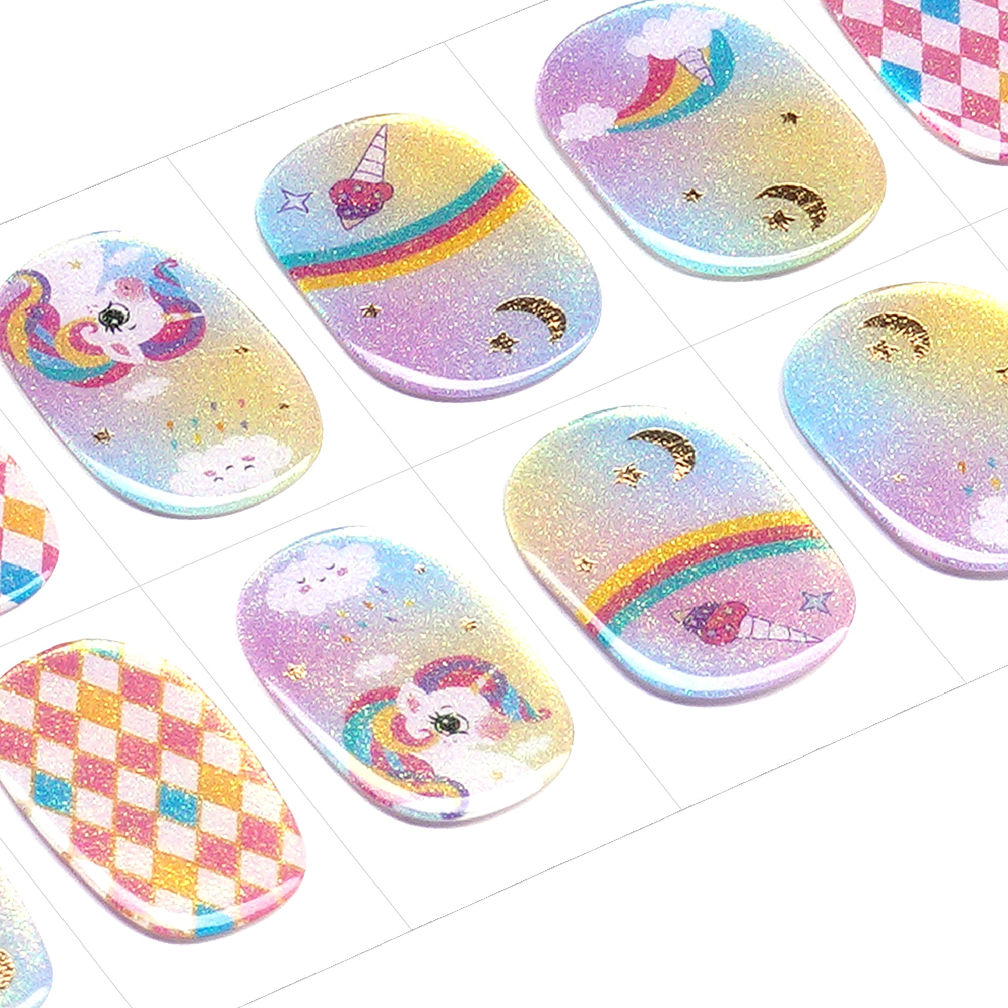 Magical Sparkling Gel Nail Strips for Kids | Unicorn Dash-2880