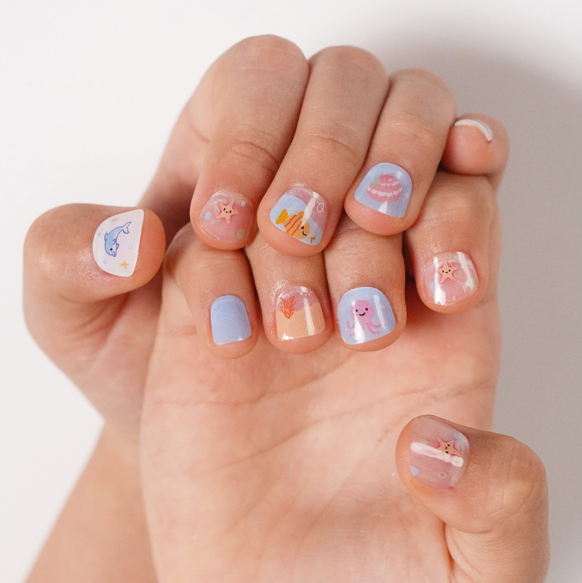 Shimmery Gel Nail Strips for Kids | Ocean Spark-2884
