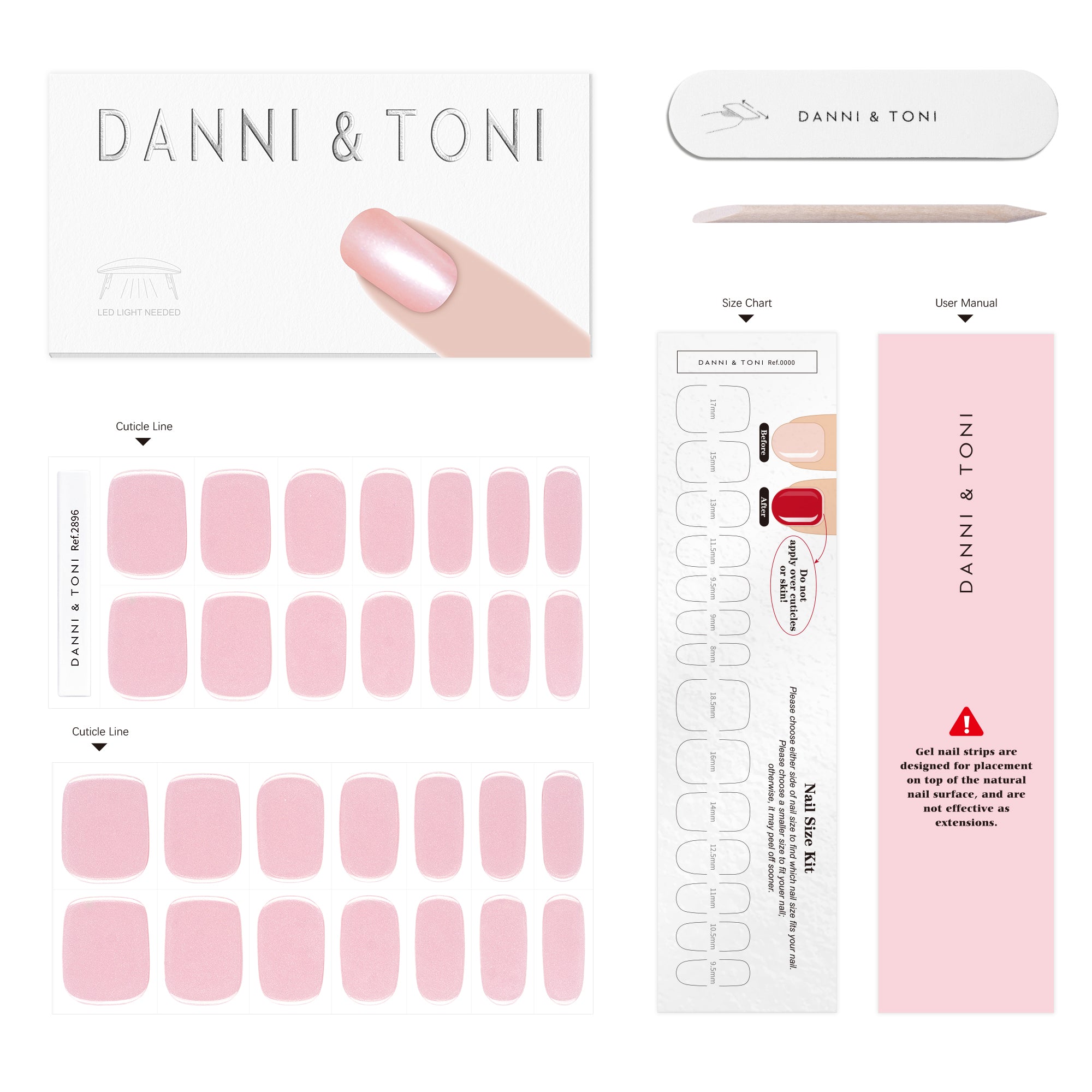 Elegant Nude Pearl Gel Nail Strips with Soft Luminous Shine | Pearl Nude-2896