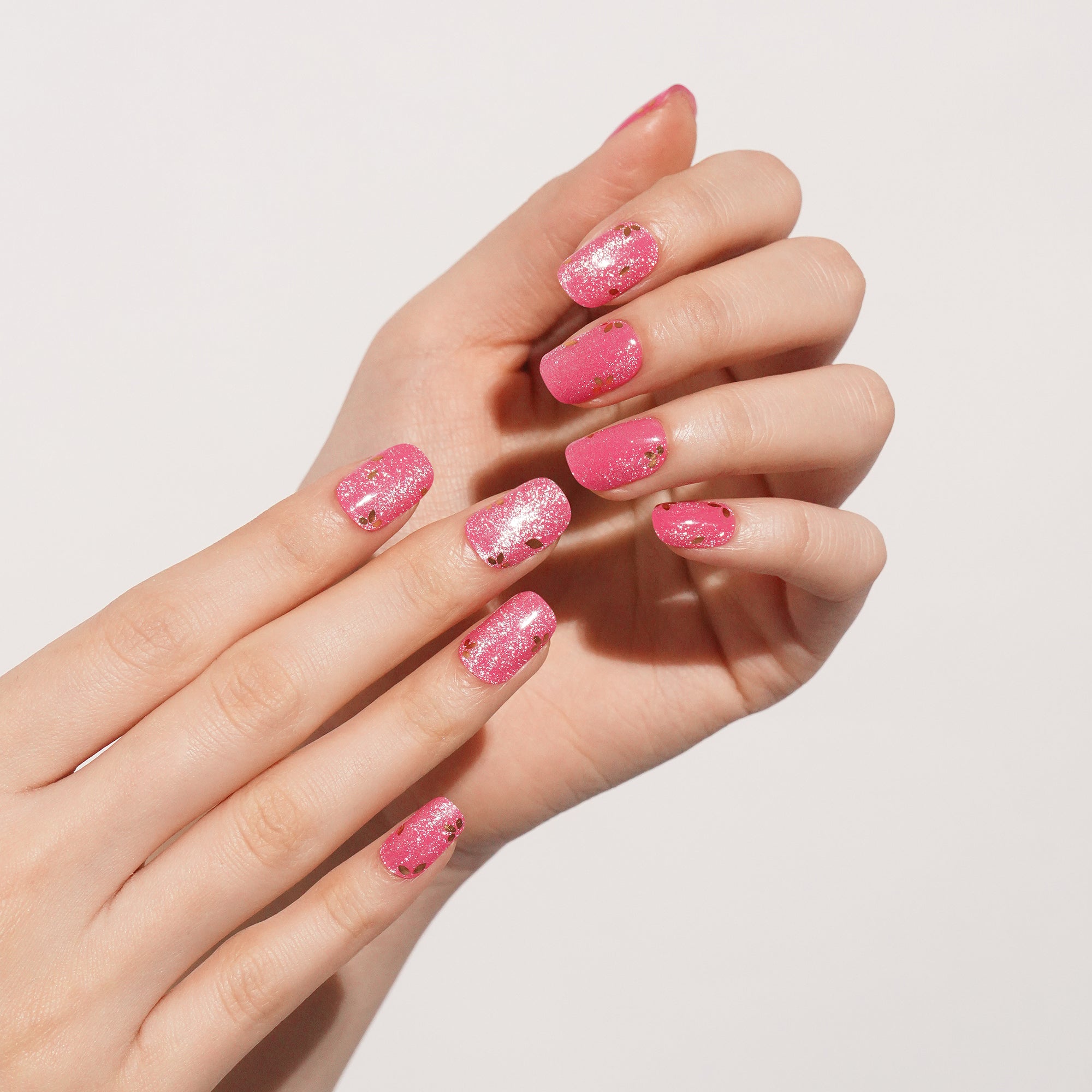 Elegant Rose Pink Gel Nail Strips with Luxe Gloss Finish | Regal Rose-2897