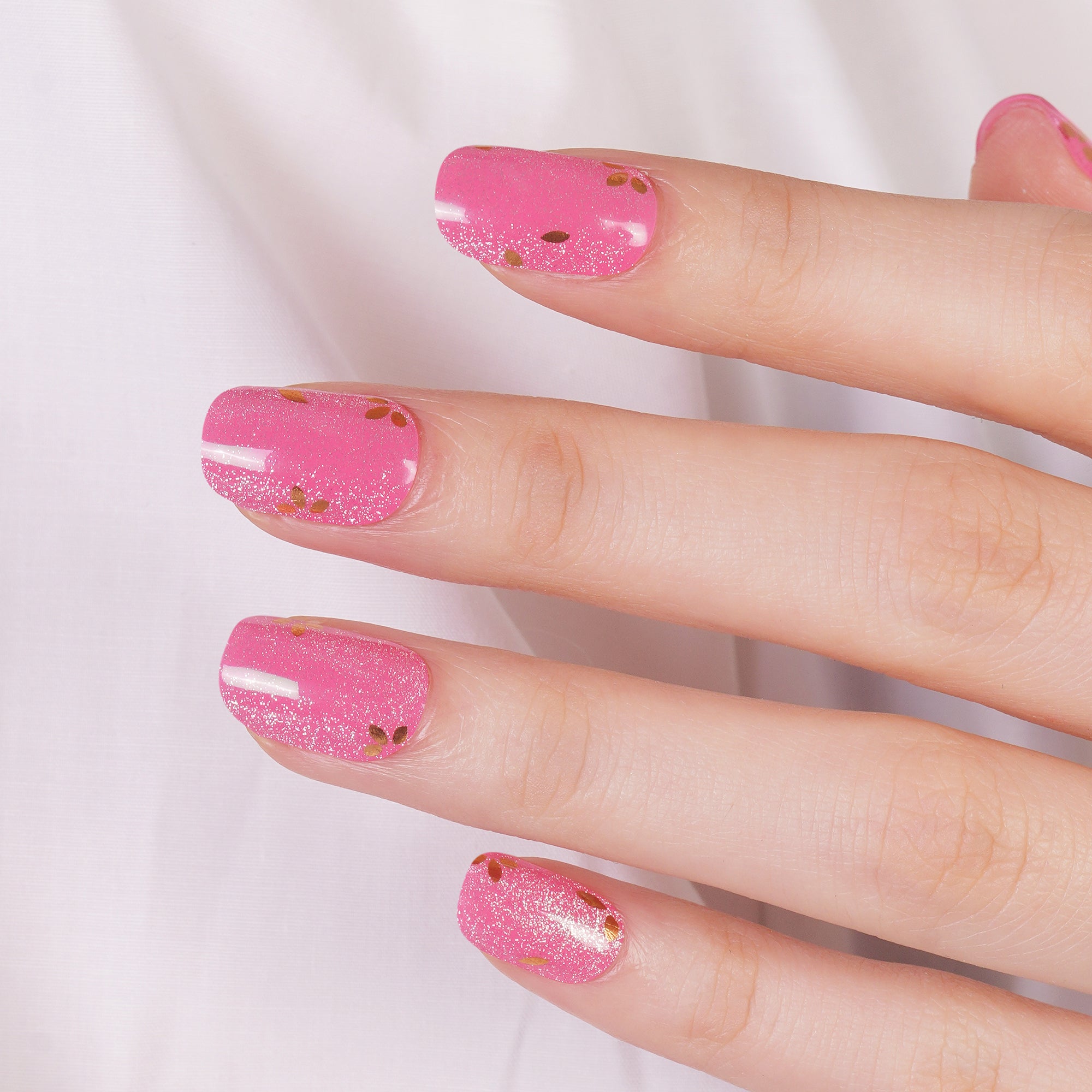 Elegant Rose Pink Gel Nail Strips with Luxe Gloss Finish | Regal Rose-2897