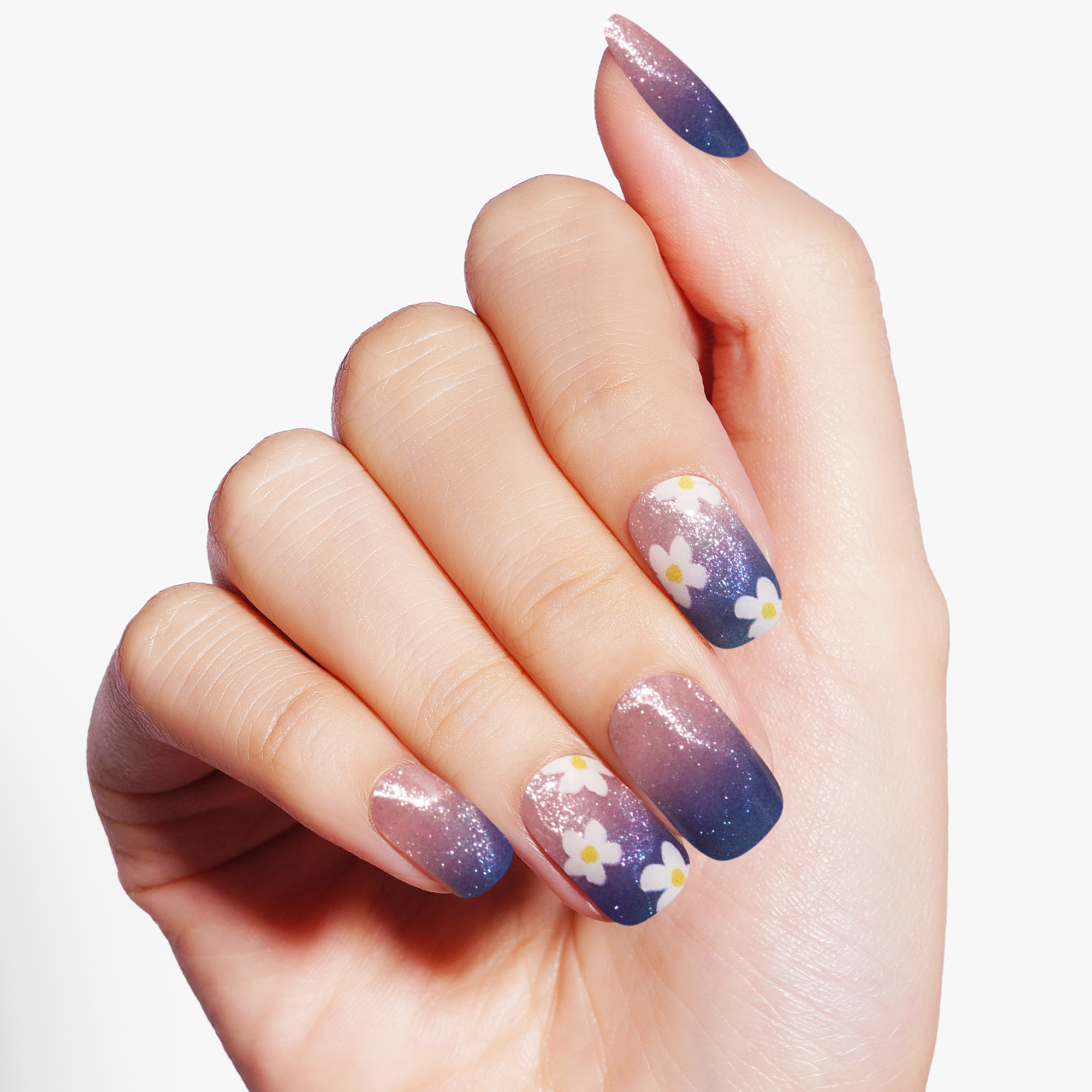 Bright Tropical Gel Nail Strips with Sunset Glow Shine | Summer Dream-2901