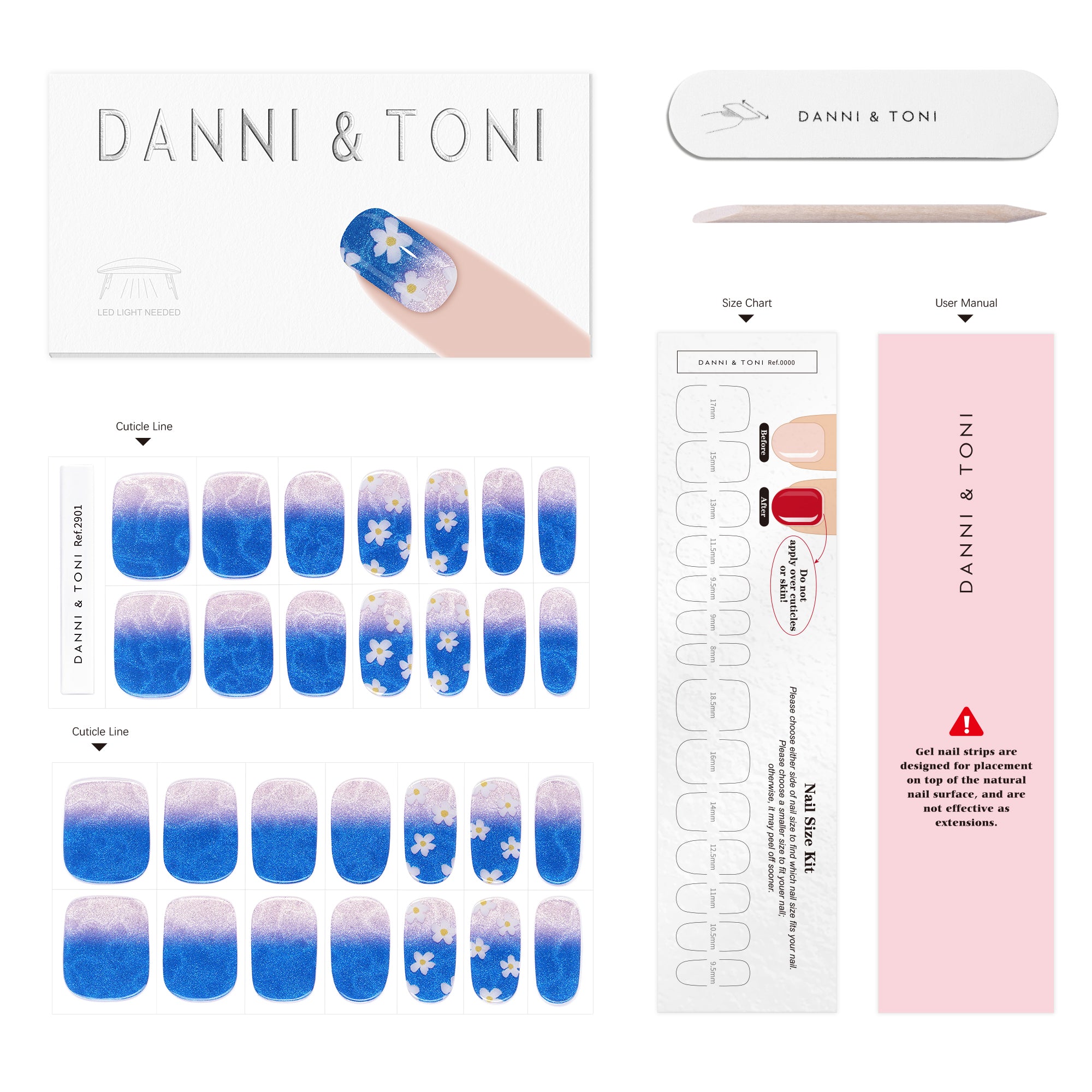 Bright Tropical Gel Nail Strips with Sunset Glow Shine | Summer Dream-2901