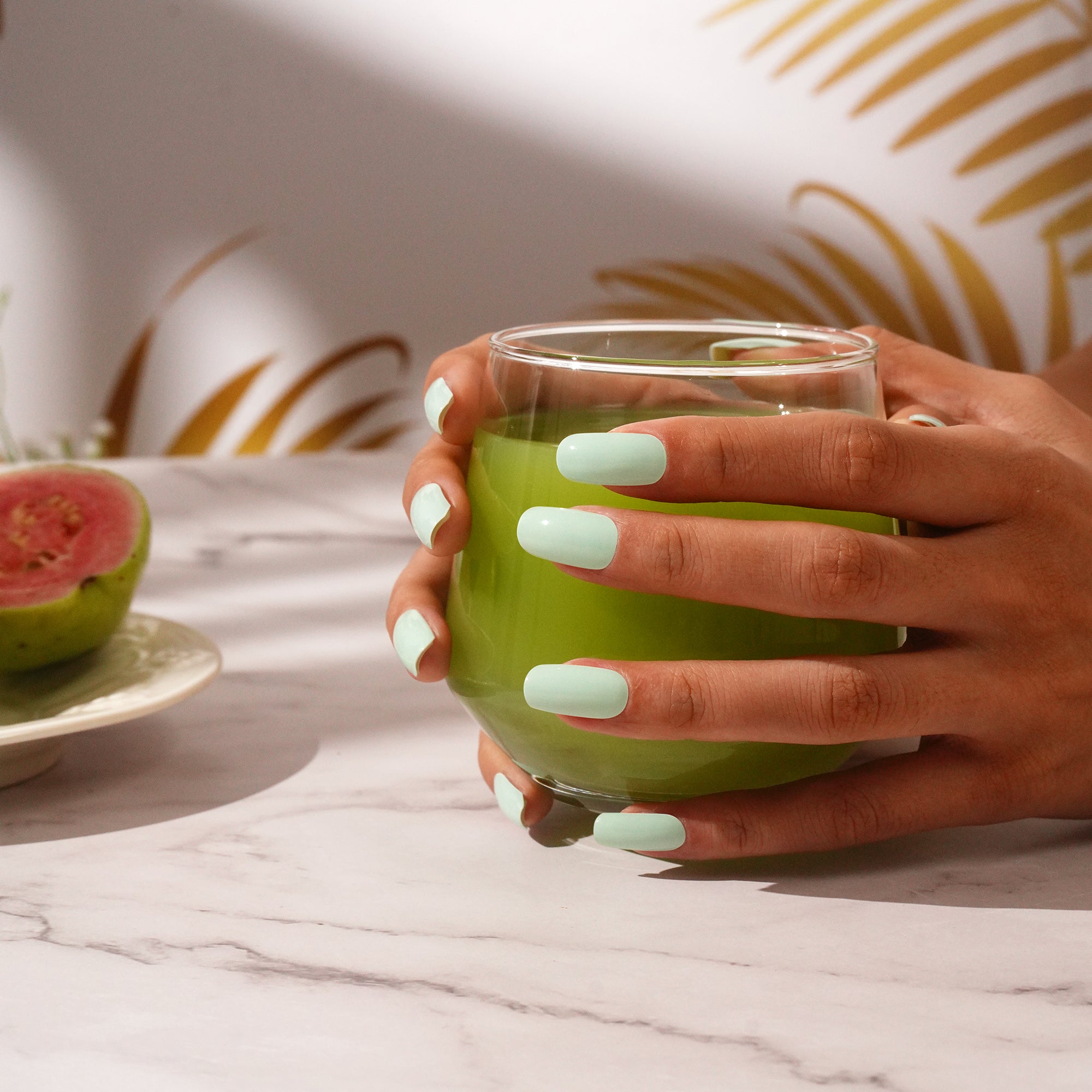 Soft Mint Green Gel Nail Strips with Fresh Glossy Clean Finish | Fresh Mint-2907