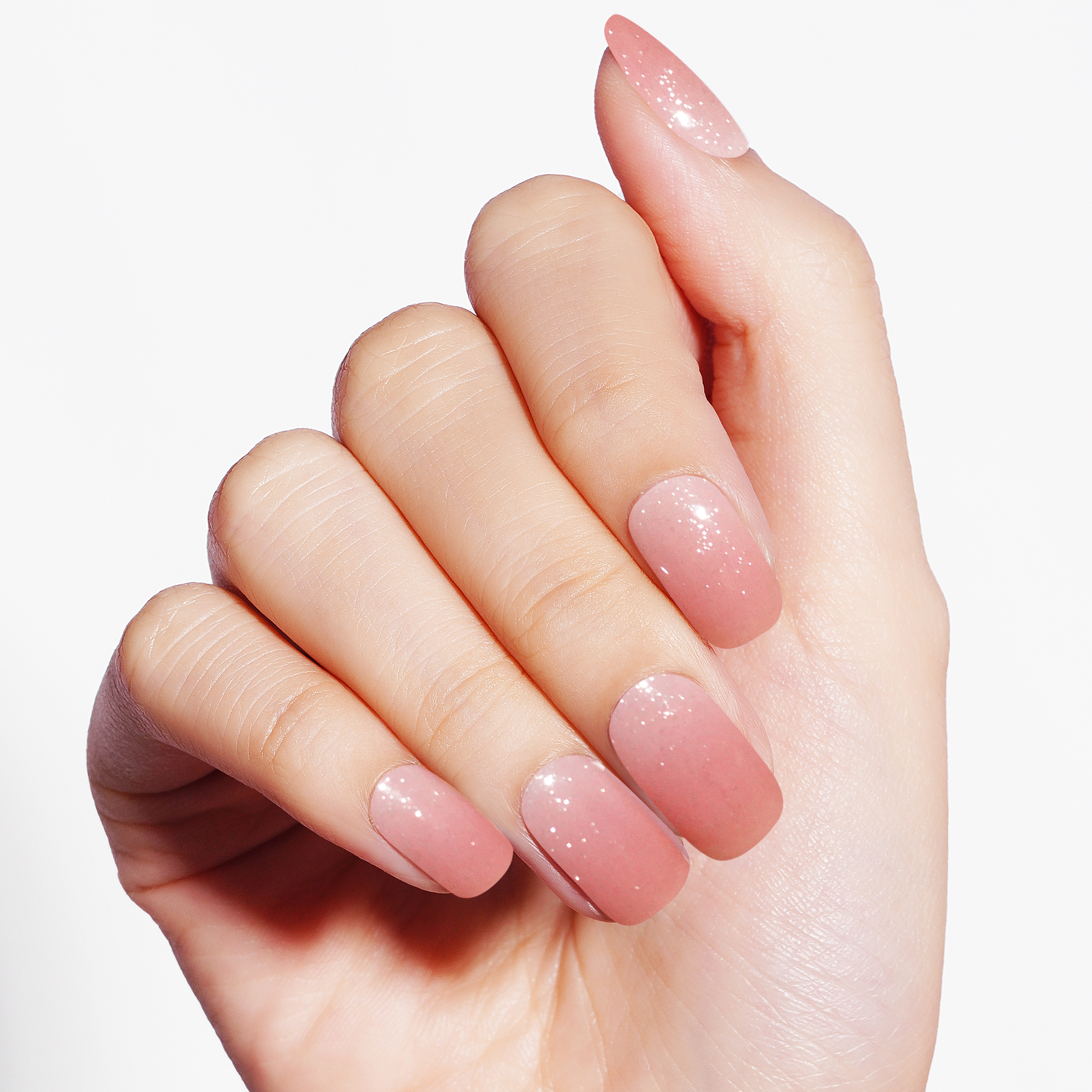 Elegant Ivory Gel Nail Strips with Soft Shimmer Pearl Finish | Ivory Dust-2913