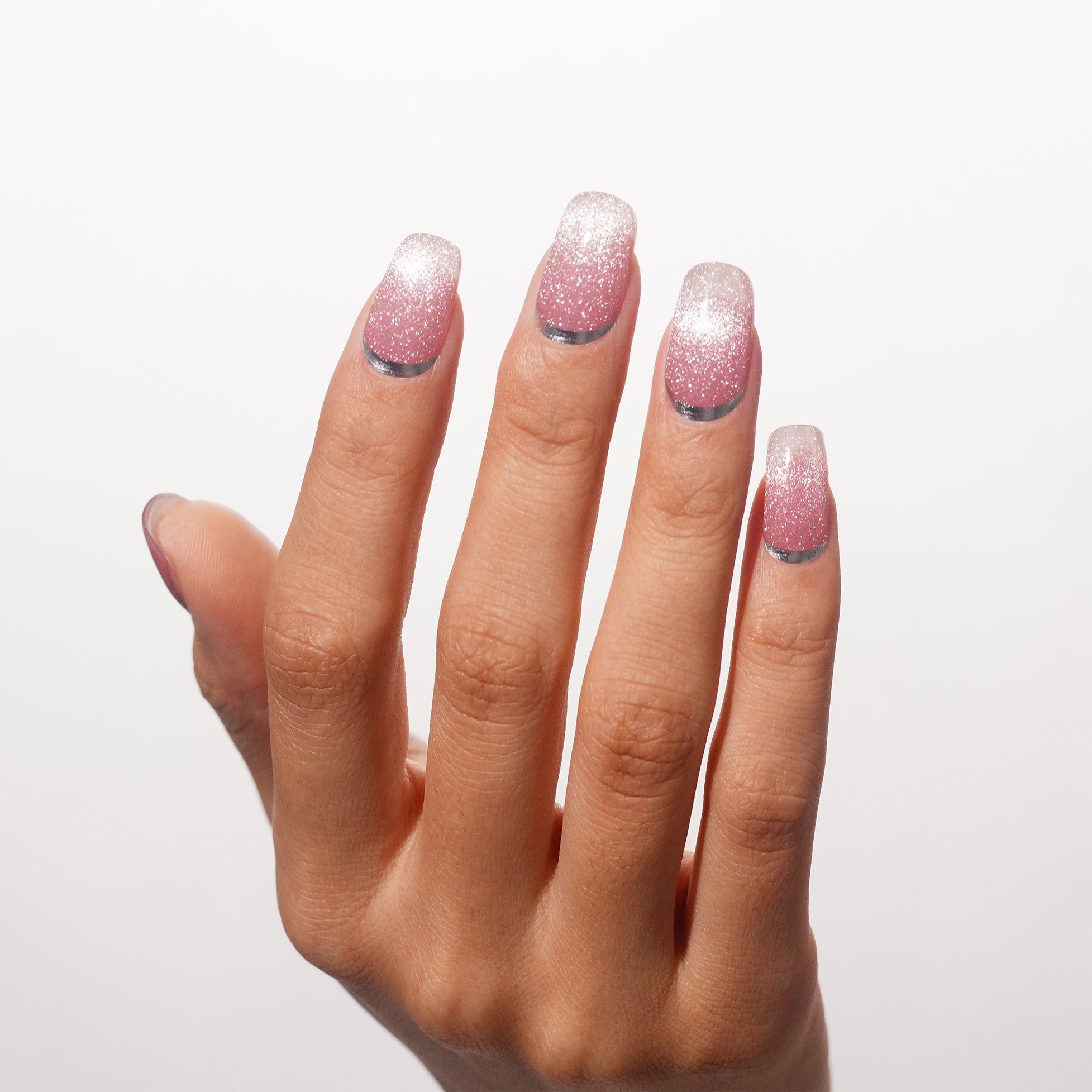 Lavender Chrome Gel Nail Strips with Mirror Shine Metallic Finish | Lilac Chrome-2916