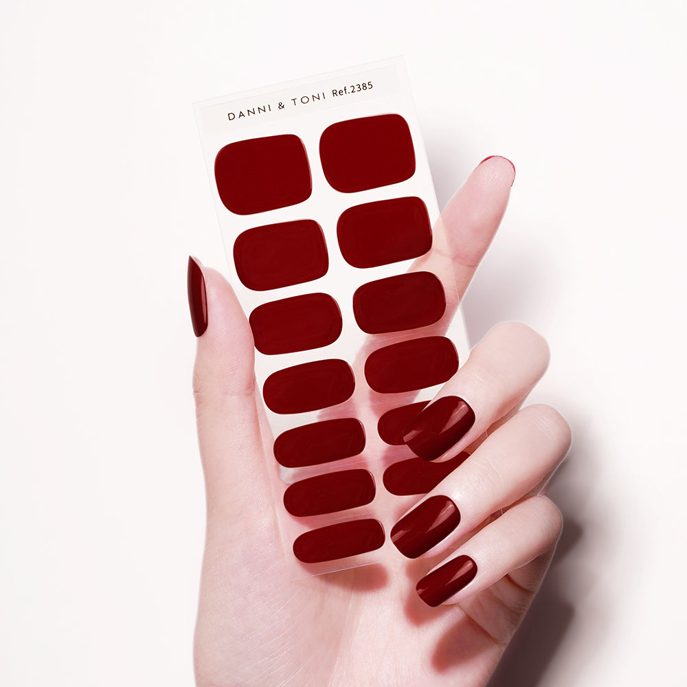 Velvet Rouge Luxury Semi Cured Gel Nail Strips | Ruby Reverie - 2385