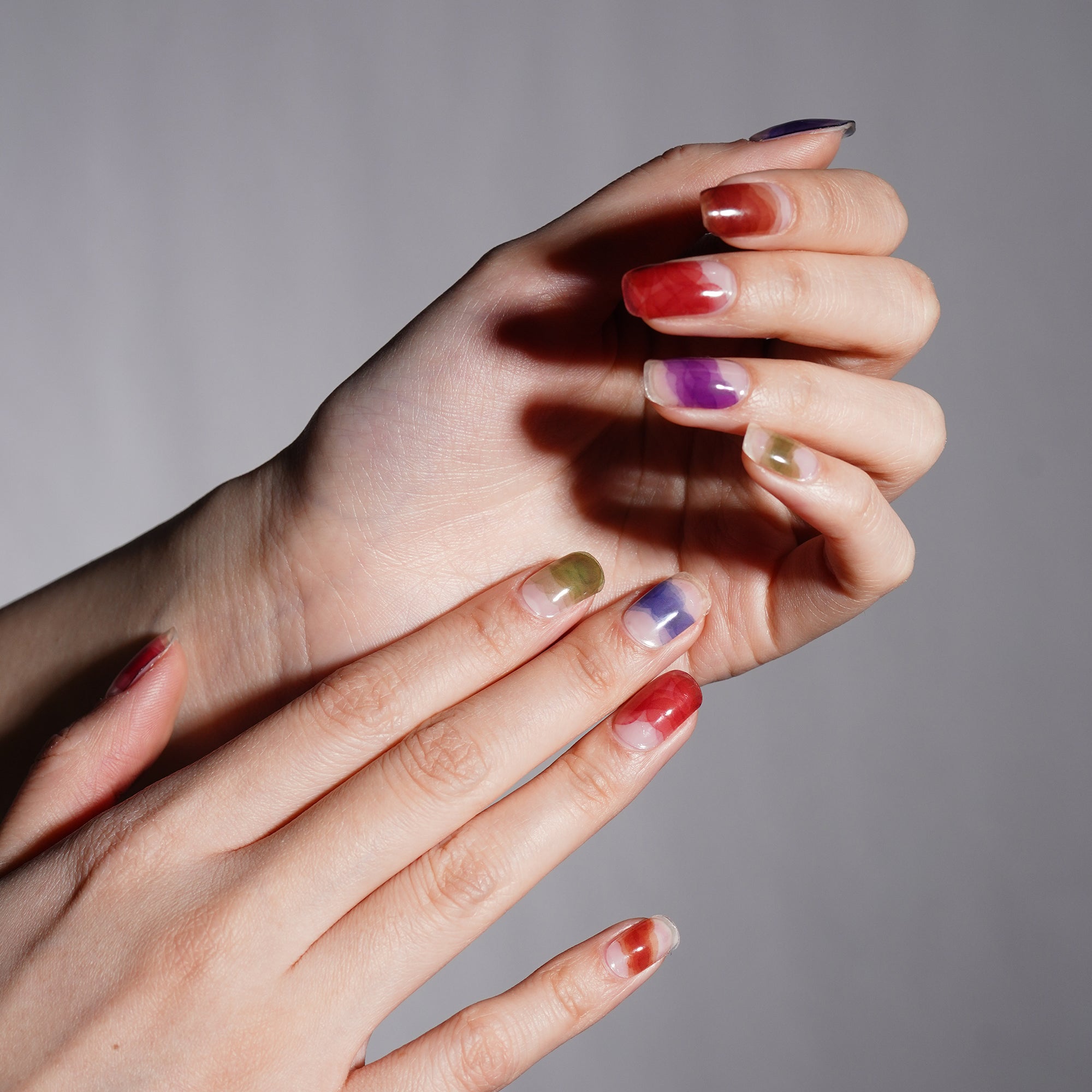 Watercolor Art Swirl Mix Semi-Cured Gel Nail Strips | Celestial Flow - 2686