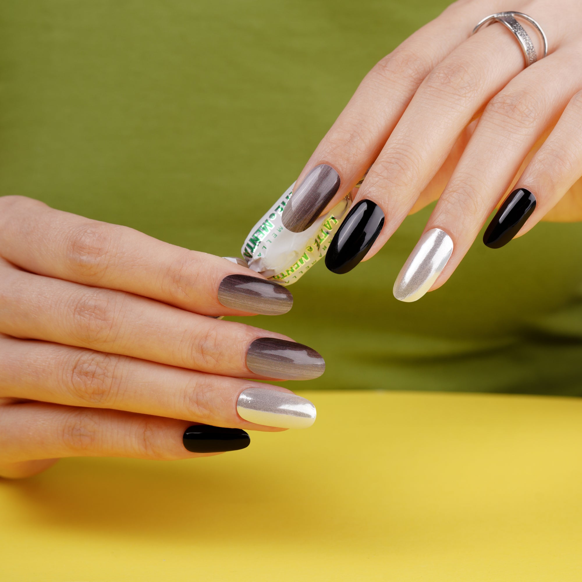 Sheer Pearl Gray Semi-Cured Gel Nail Strips | Moon Veil - 2713