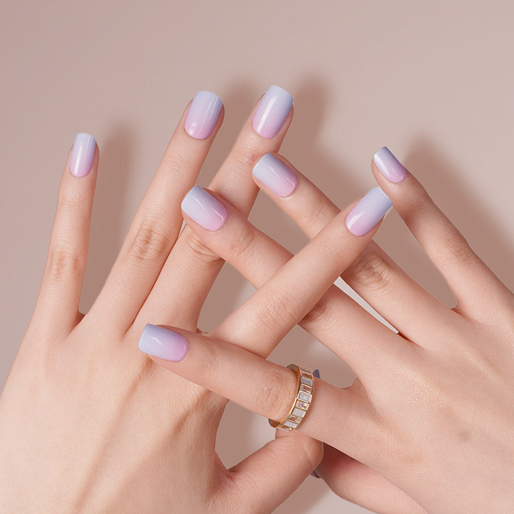 Pastel Dreams Ombre Semi Cured Gel Nail Strips | Rose Horizon - 2489