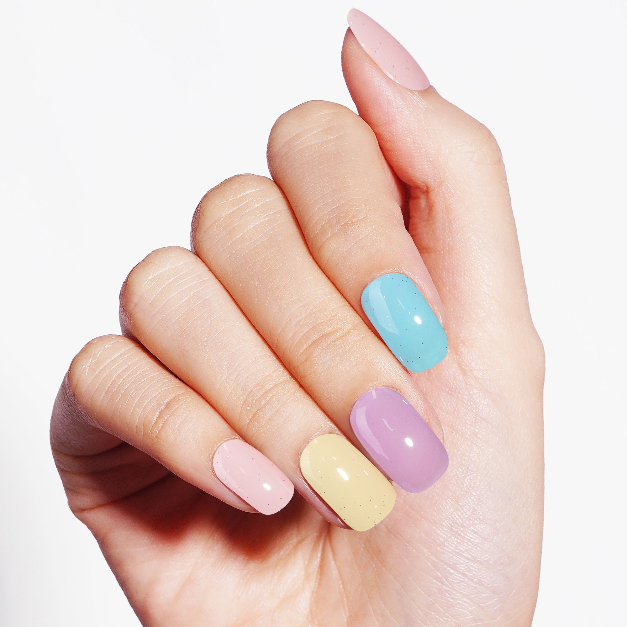 Candy-colored Solids Semi Cured Gel Nail Strips | Cotton Candy - 3513