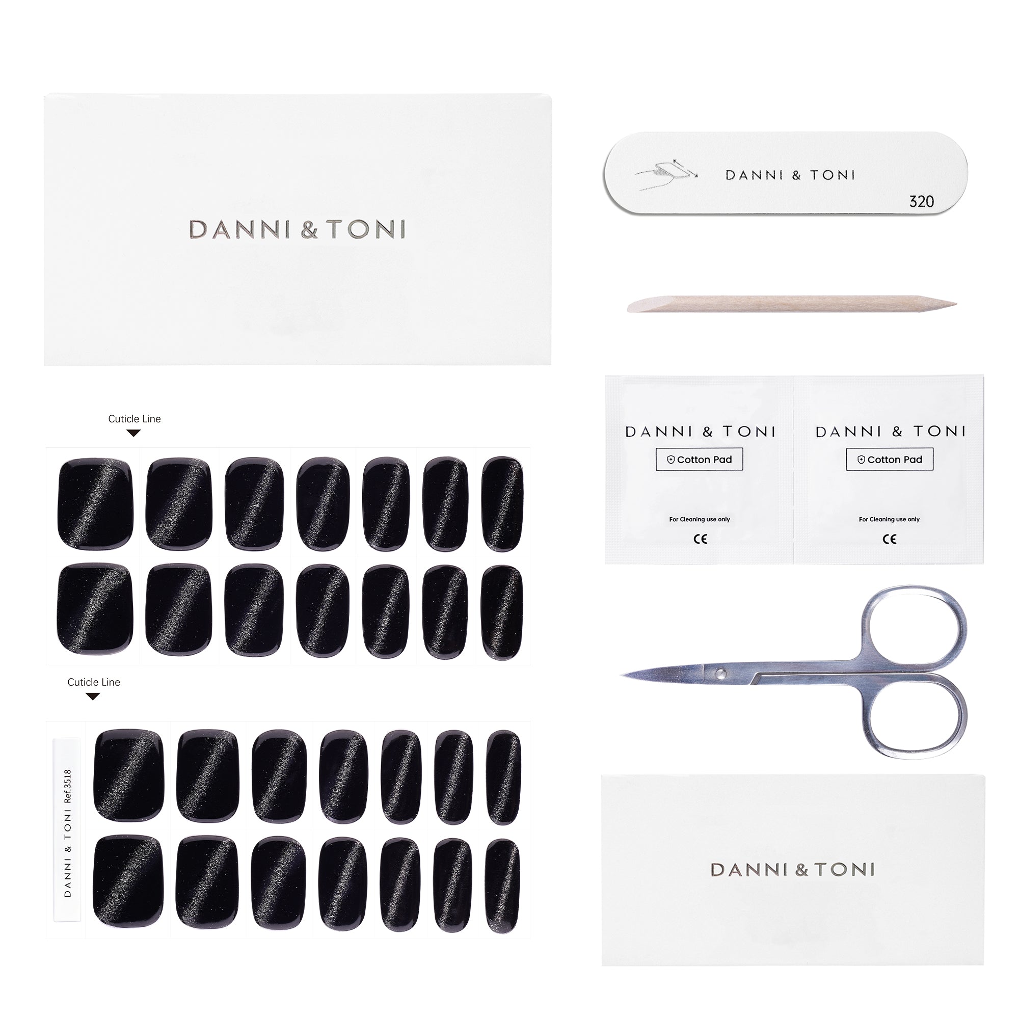 Starry Night Glitter Semi Cured Gel Nail Strips | Light the Dark - 3518