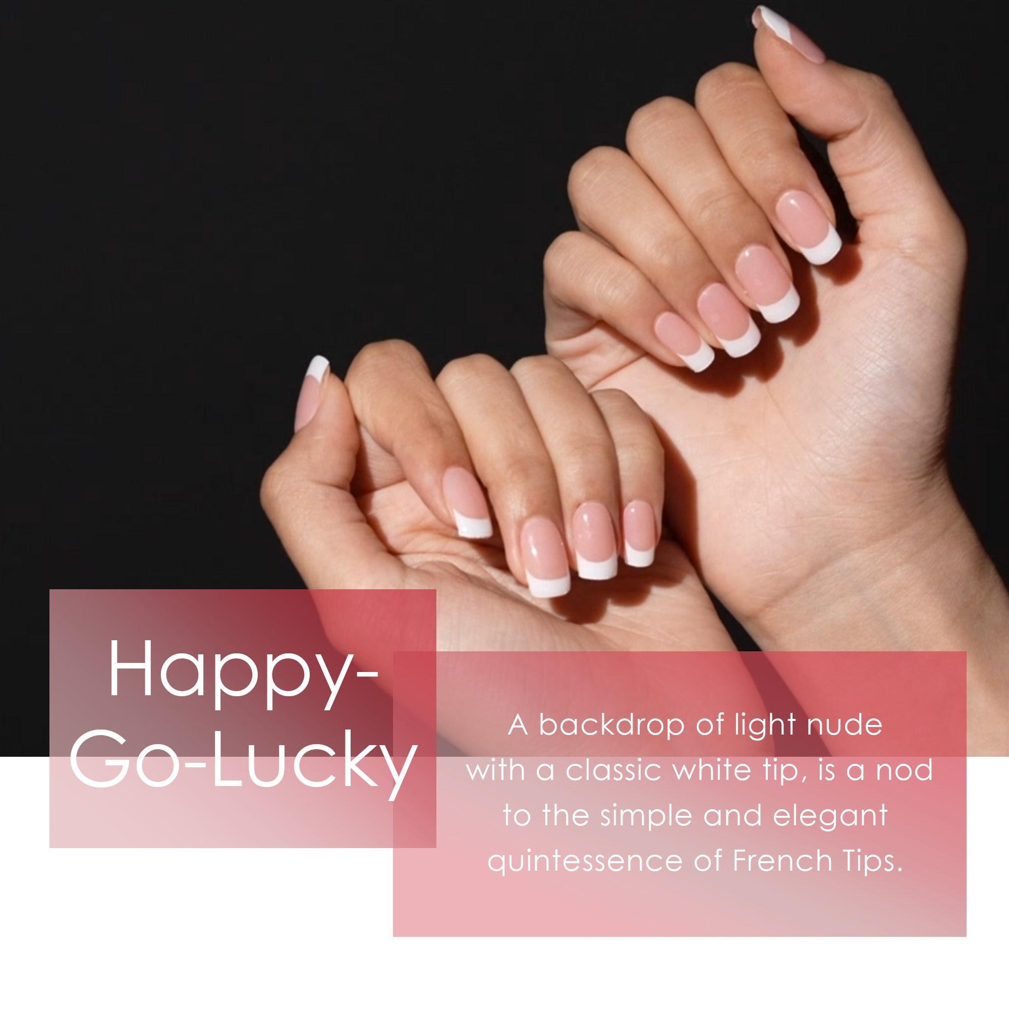 Modern Dual-Tone French Tip Semi Cured Gel Nail Strips | Happy-Go-Lucky - 3531