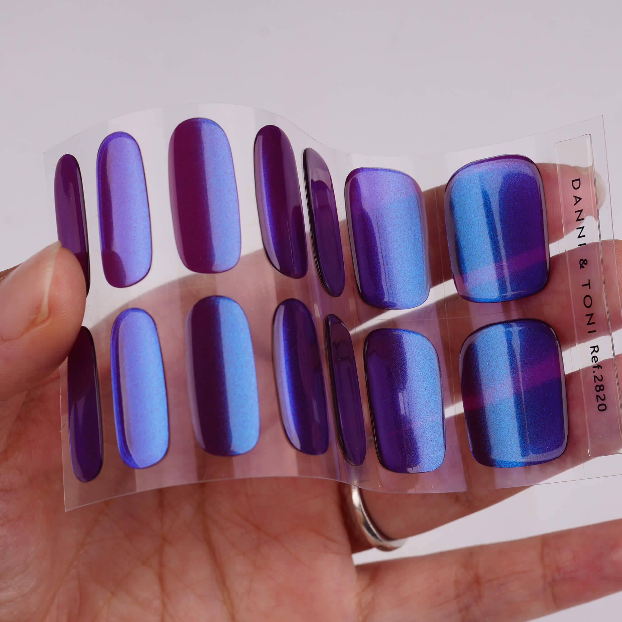 Deep Burgundy Shimmer Semi-Cured Gel Nail Strips | Wine Flash-2820