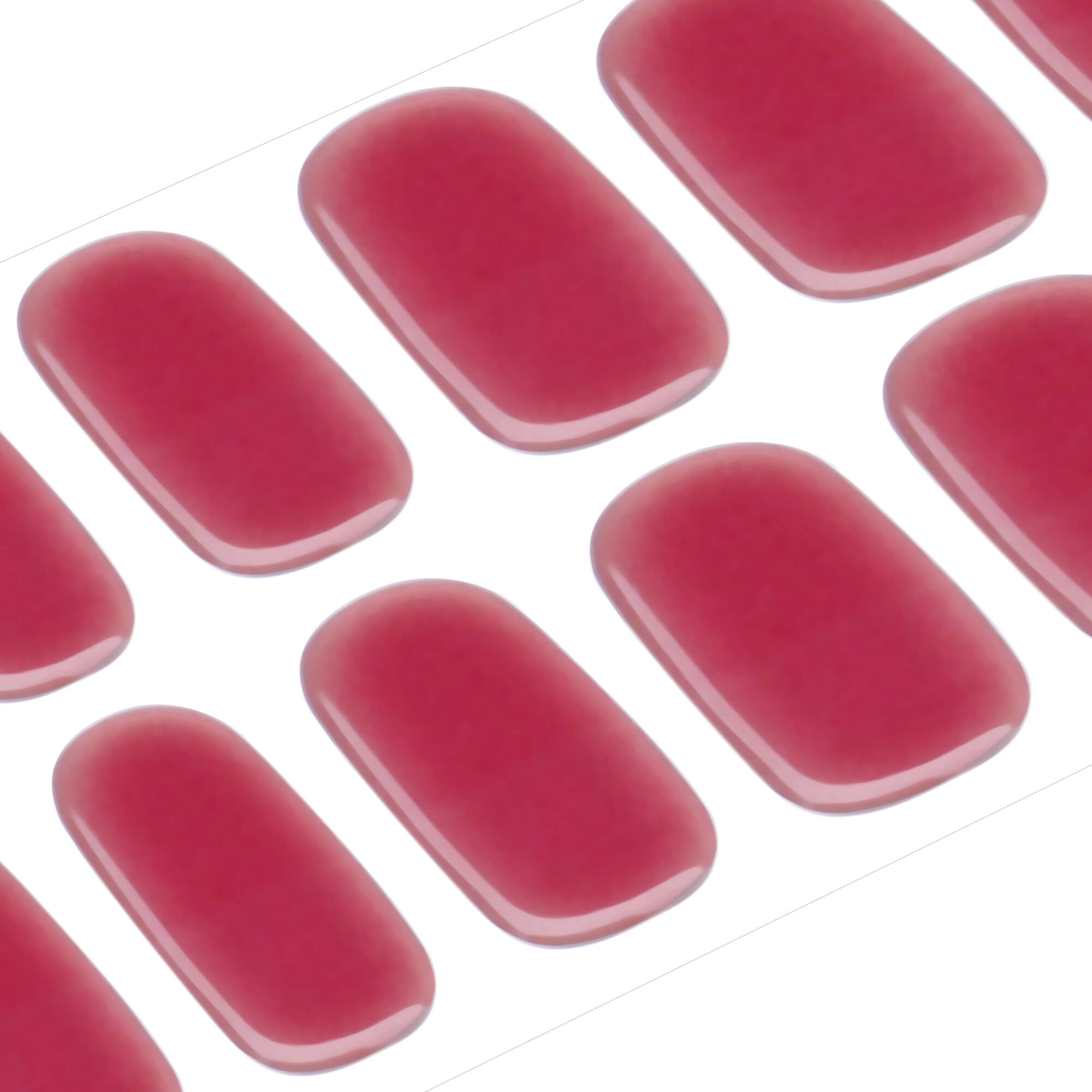 Glossy Cherry Red Semi-Cured Gel Nail Strips | Sheer Cherry-2739