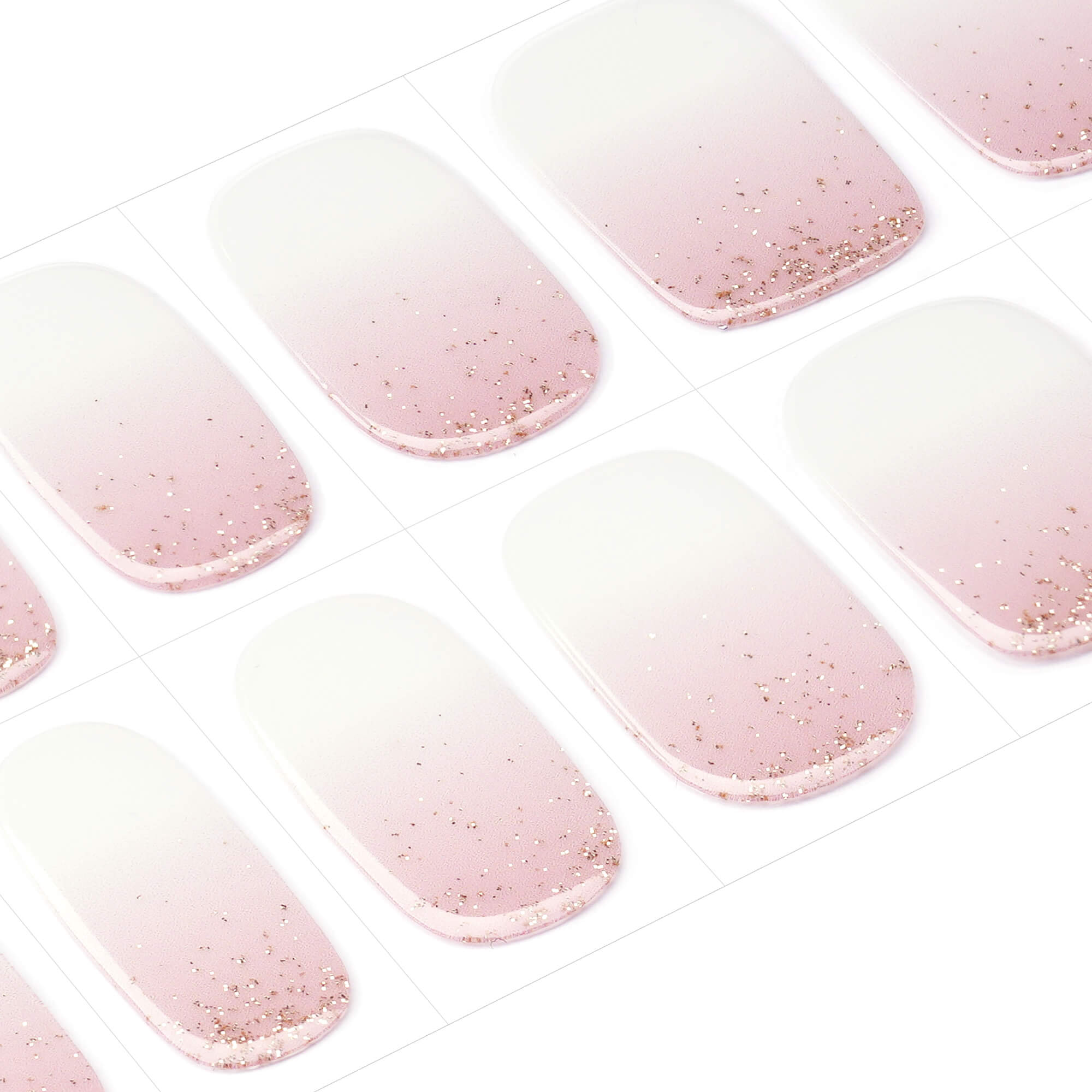 Soft Sheer Shimmer Semi-Cured Gel Nail Strips | Pale Glint - 2752