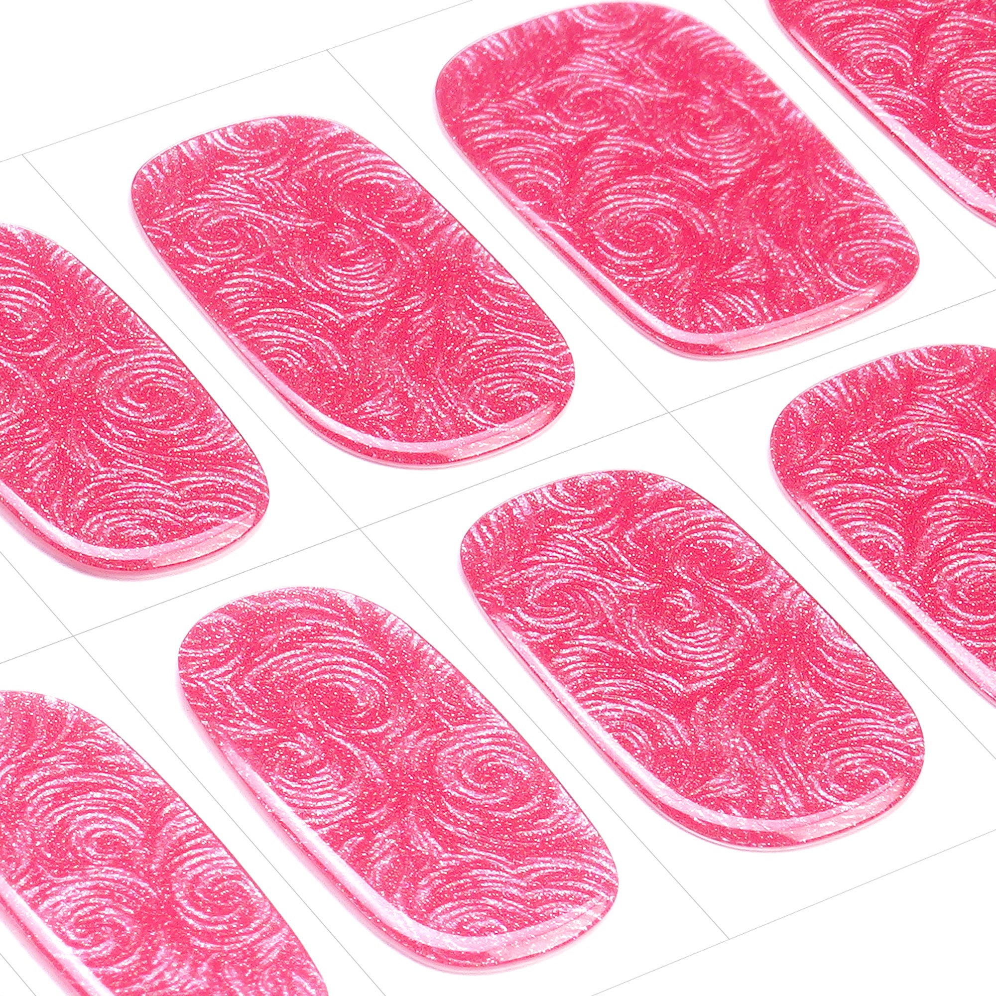 Radiant Floral Pink Gel Nail Strips with Soft Shimmer Elegance | Glow Petal-2893