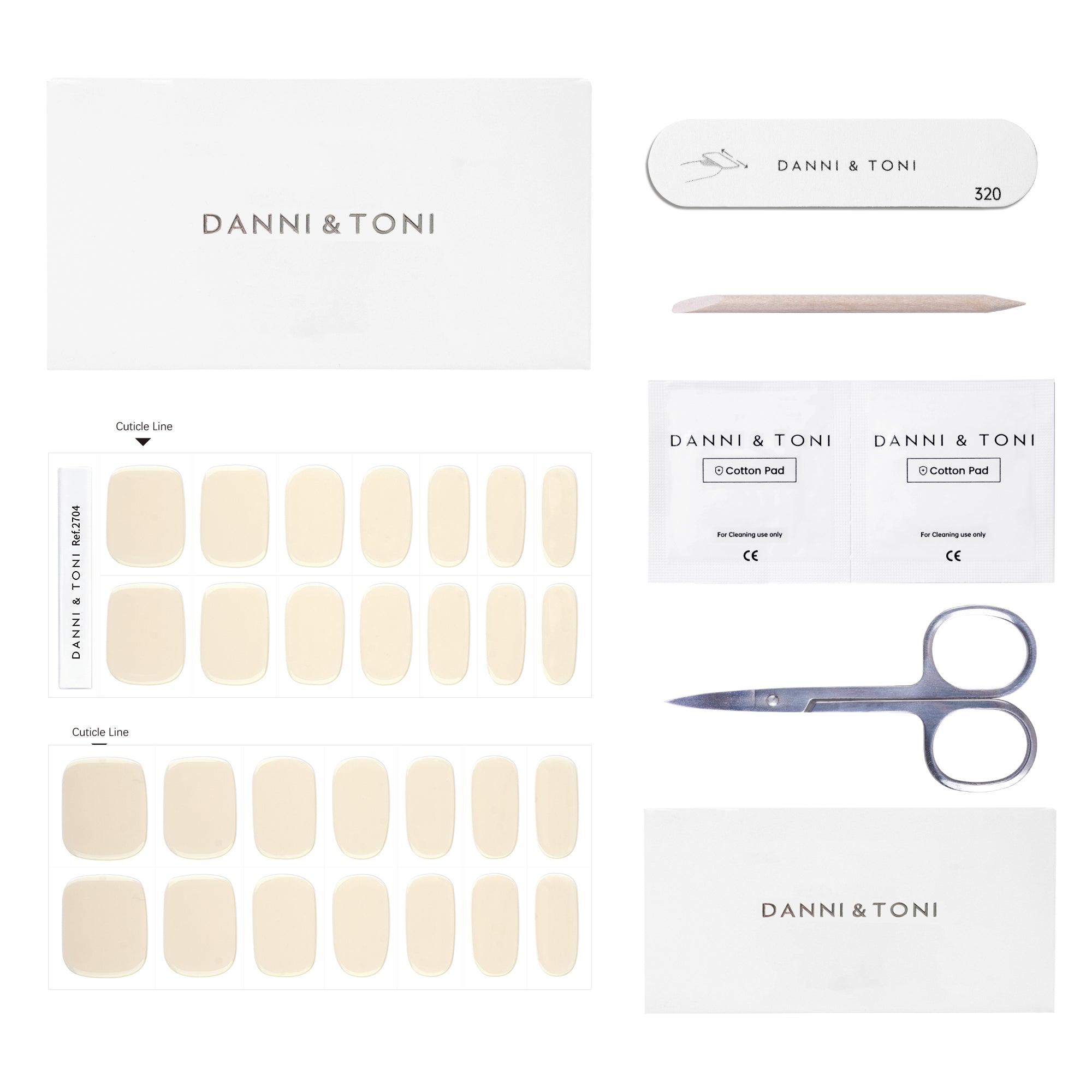 Light Nude Off-White Semi-Cured Gel Nail Strips | Velvet Nude - 2704