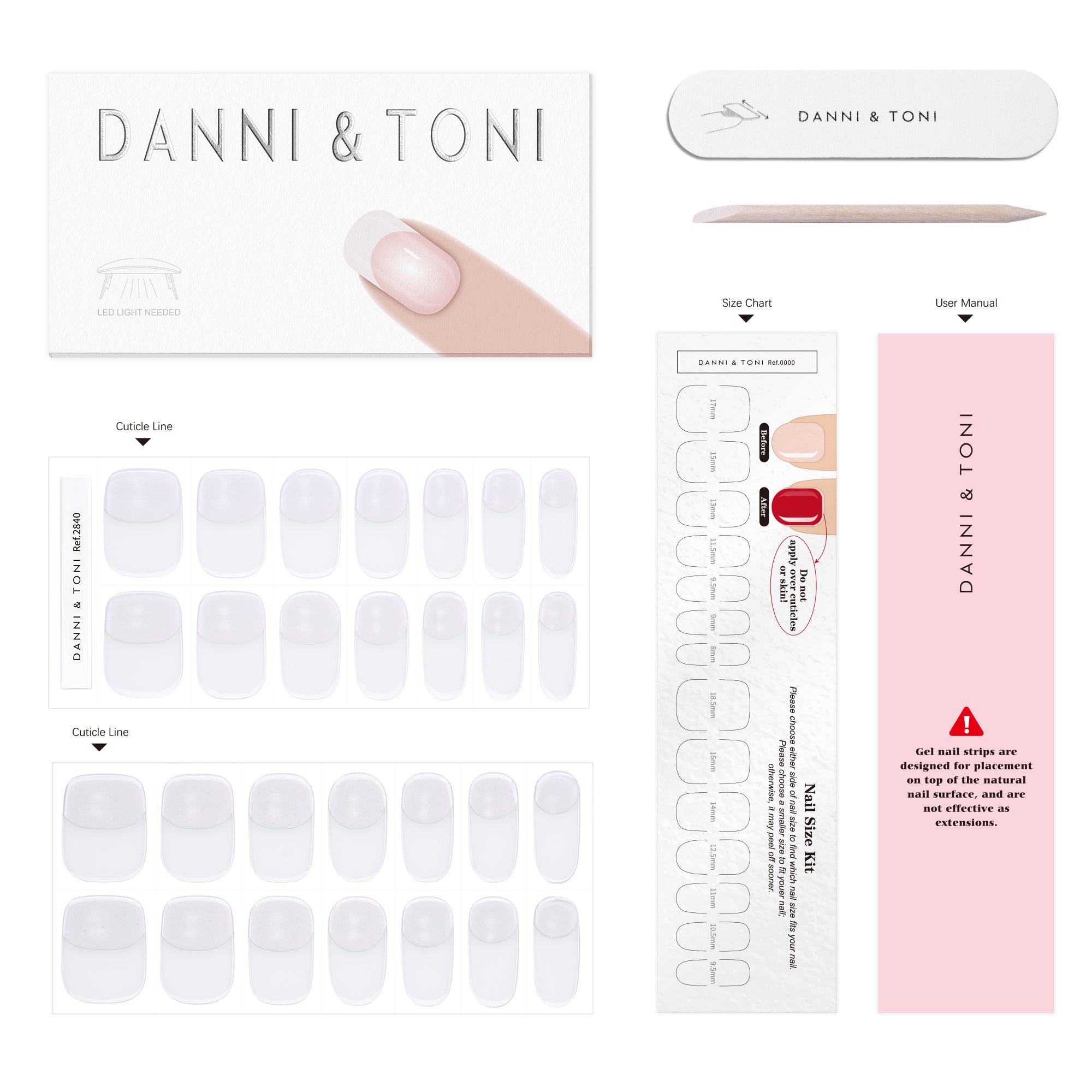 Soft Silvery Glow Gel Nail Strips for an Elegant, Timeless Look | Moonlight-2840