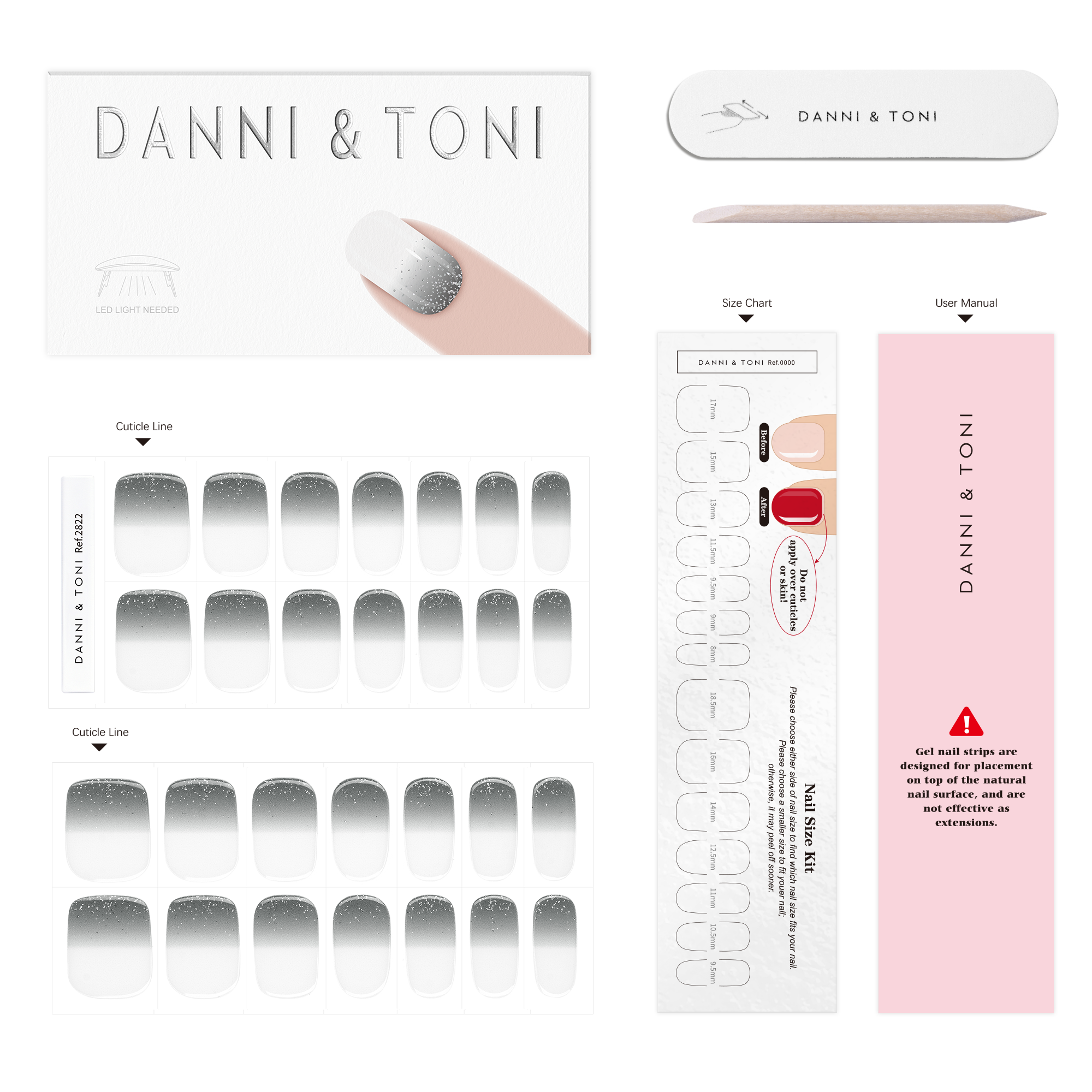 Soft Gray Elegance Gel Nail Strips for a Modern, Minimal Look | Ash Dream-2822