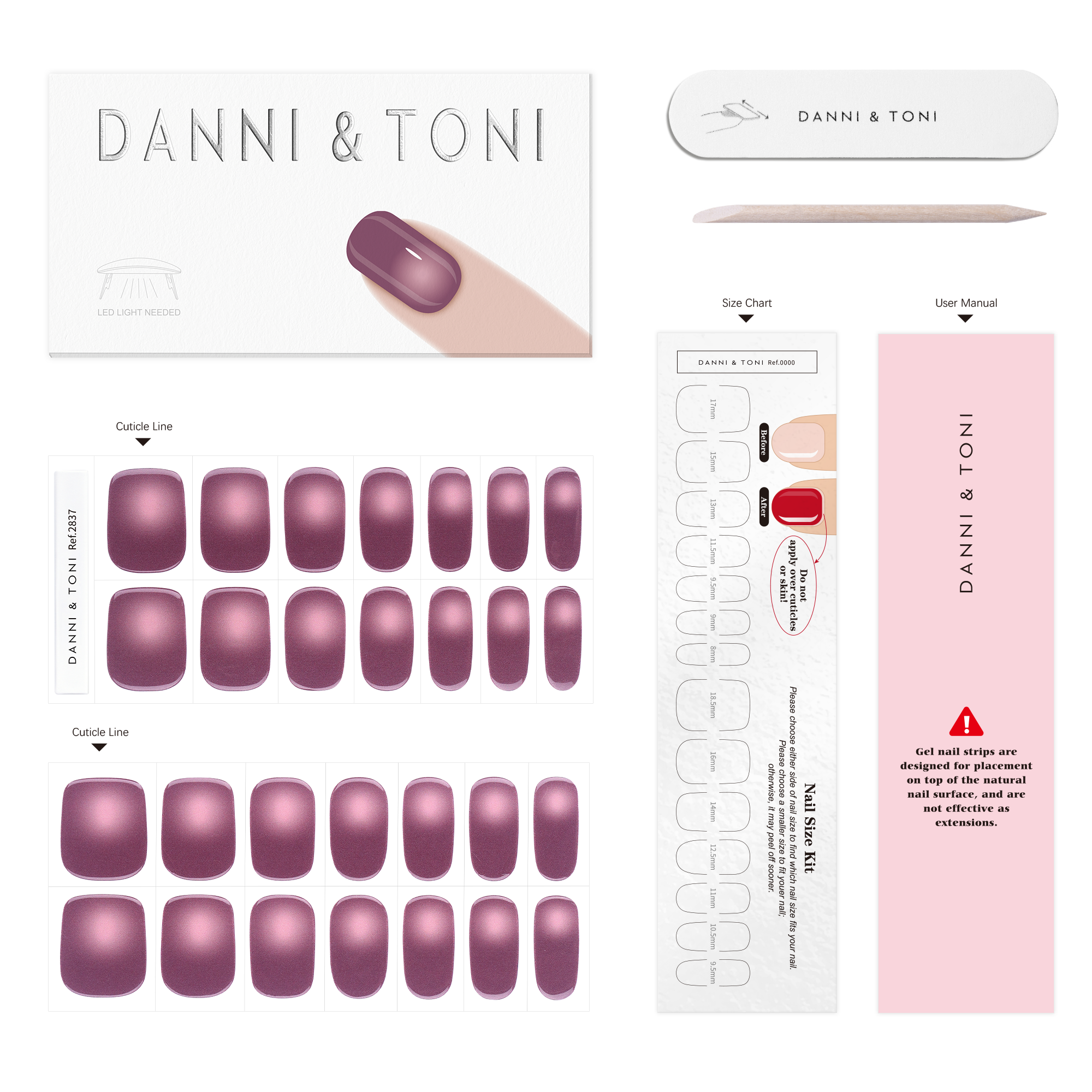 Soft Mauve Plum Gel Nail Strips | Plum Mist-2837