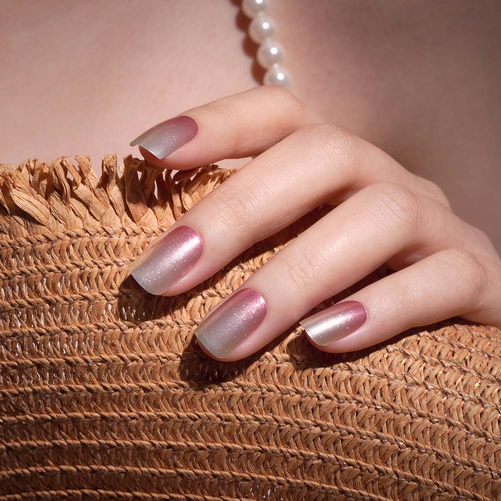 Sunset Glow Metallic Gradient Semi Cured Gel Nail Strips | Awakening Nature - 2461