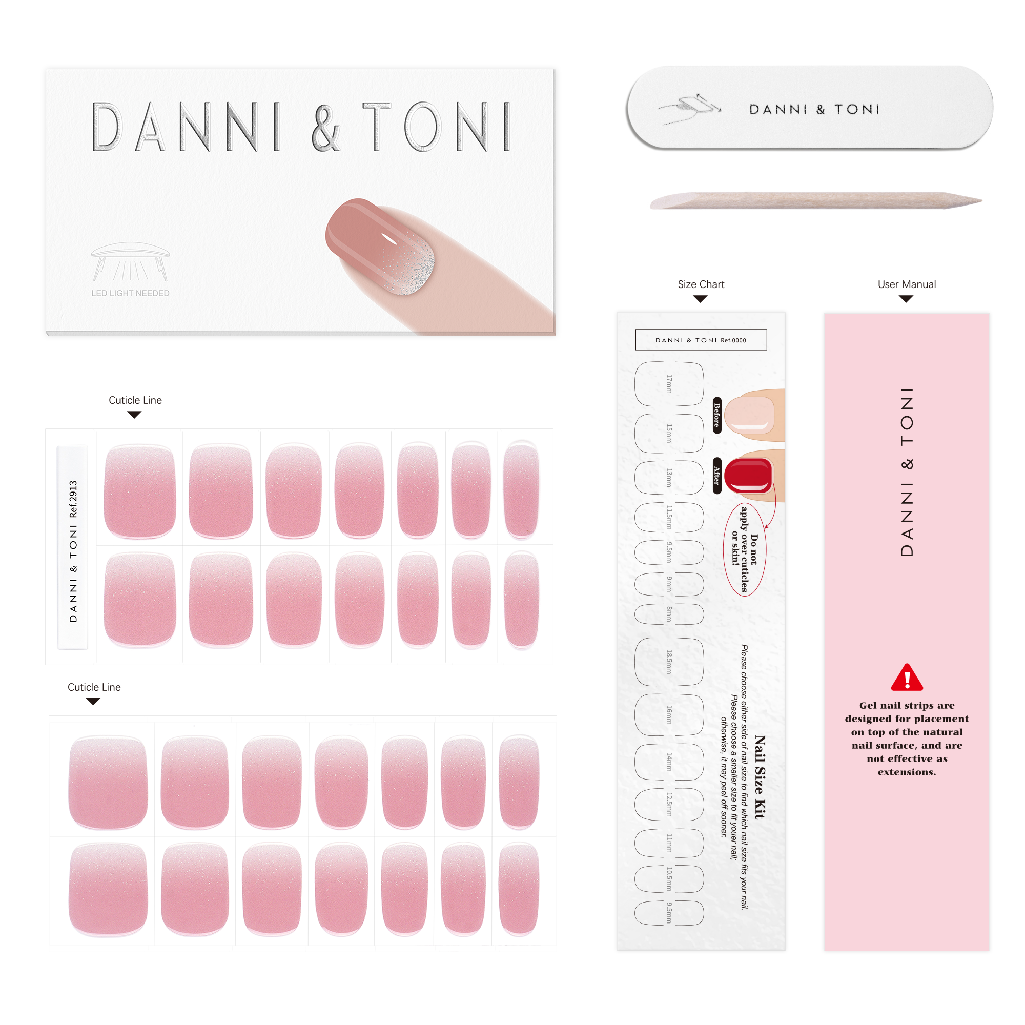 Elegant Ivory Gel Nail Strips with Soft Shimmer Pearl Finish | Ivory Dust-2913