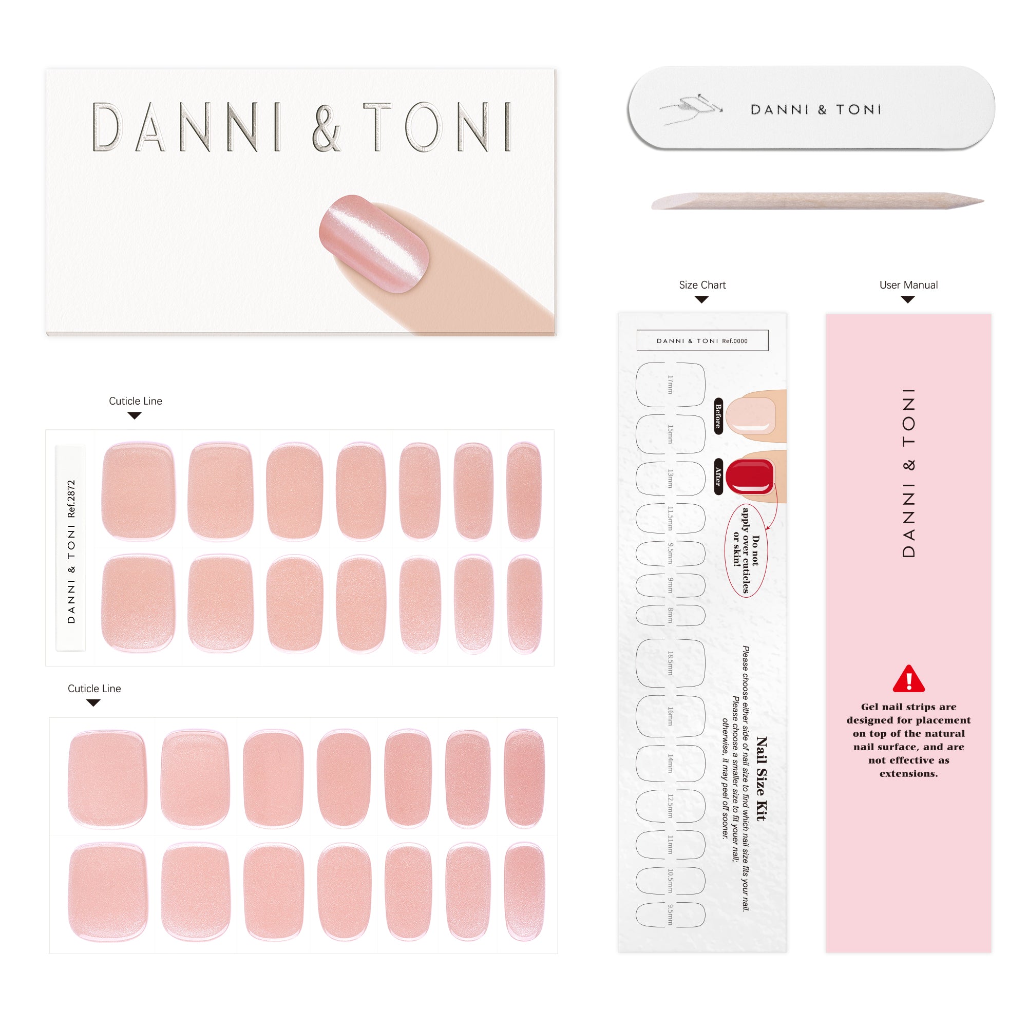 Skin-Soft Gel Nail Strips with a Fresh, Illuminated Finish | Bare Light-2872