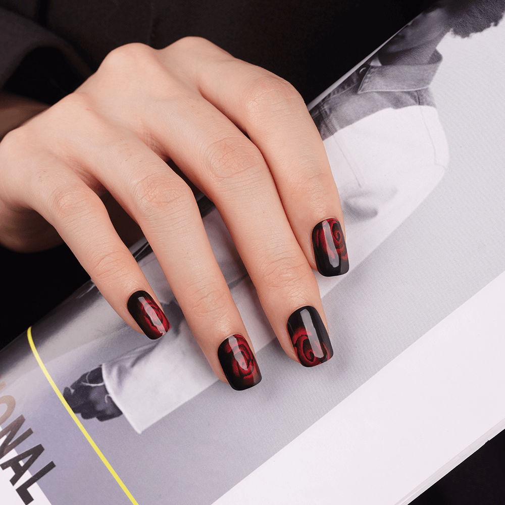 Dreamy Mauve-Pink Semi-Cured Gel Nail Strips | Mystic Scent-2808