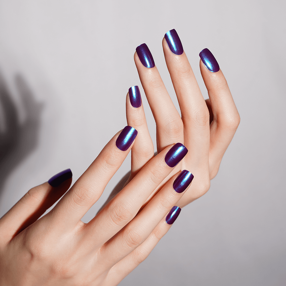 Deep Burgundy Shimmer Semi-Cured Gel Nail Strips | Wine Flash-2820